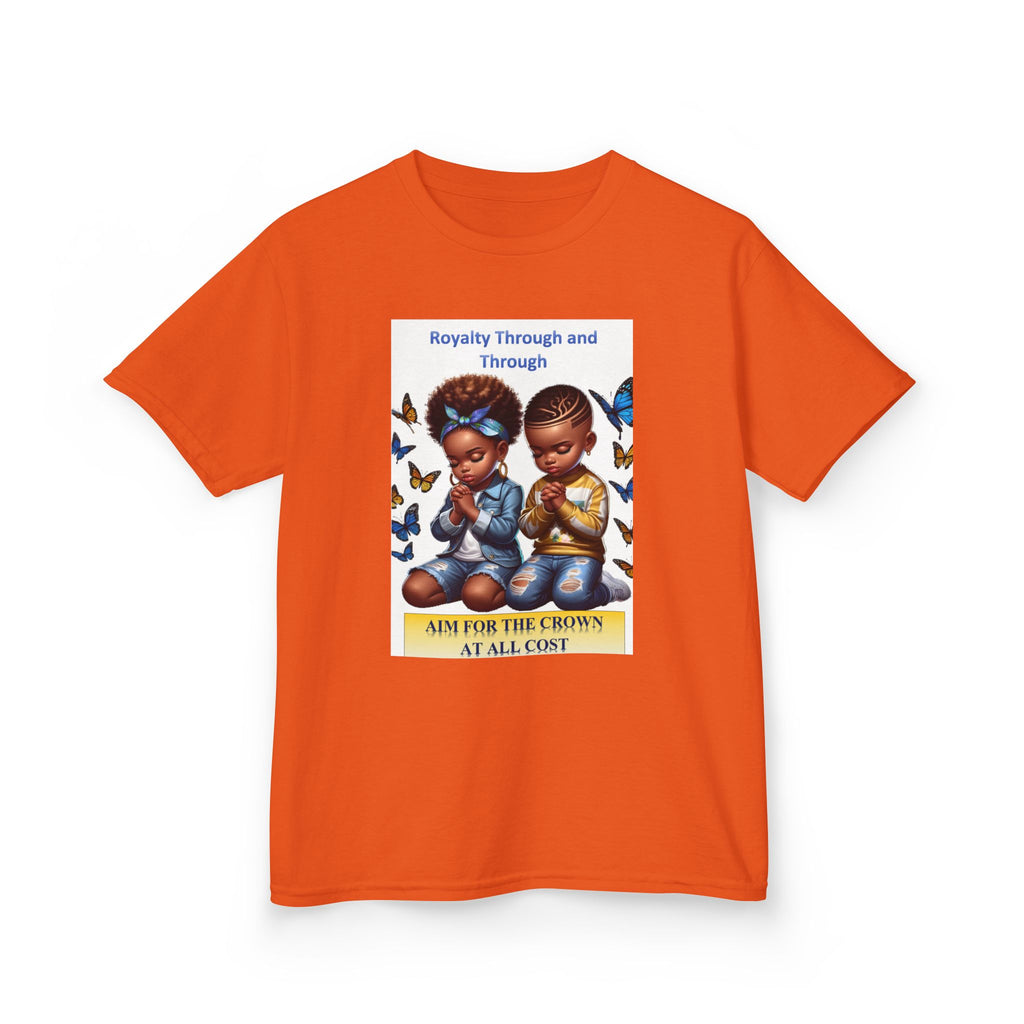 Kids T-Shirt — 'Royalty Through and Through' Inspirational Design (Never Give Up)