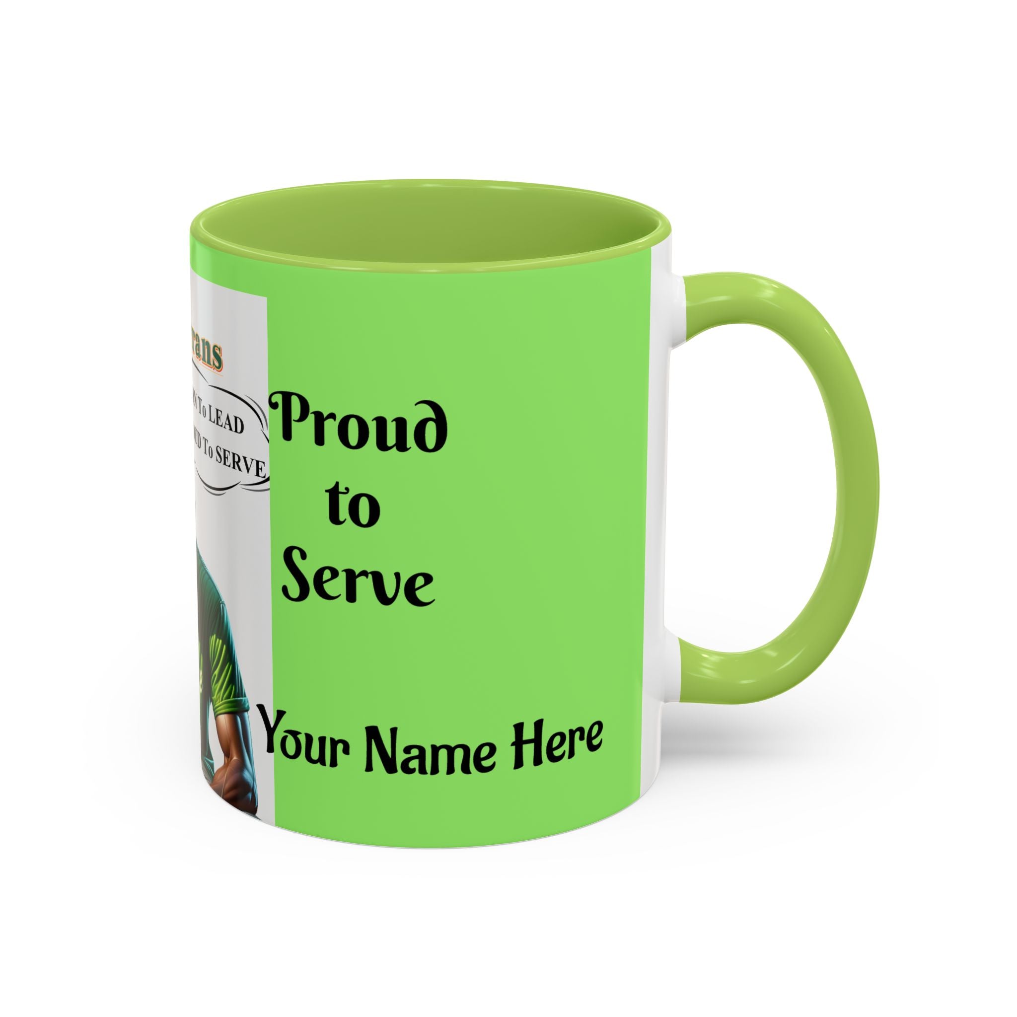 Veterans 'Born to Lead, Proud to Serve' Accent Coffee Mug