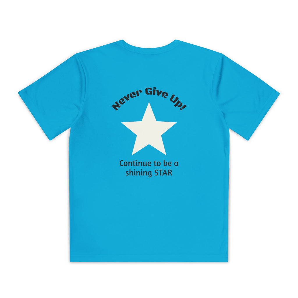 Youth Competitor Tee - 'Run Towards Your Goals' Inspirational Christian Kids Shirt (Proverbs 16:3, Never Give Up)