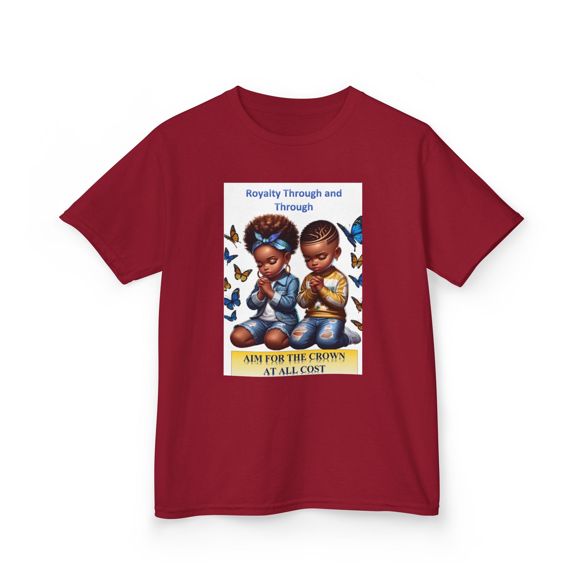 Kids T-Shirt — 'Royalty Through and Through' Inspirational Design (Never Give Up)