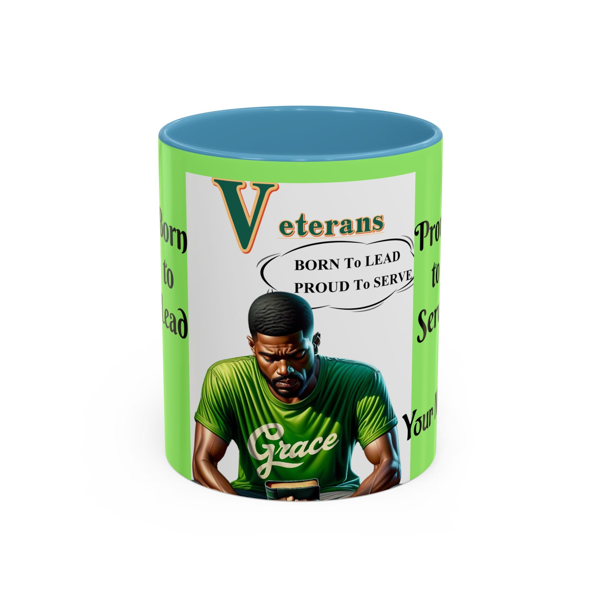 Veterans 'Born to Lead, Proud to Serve' Accent Coffee Mug