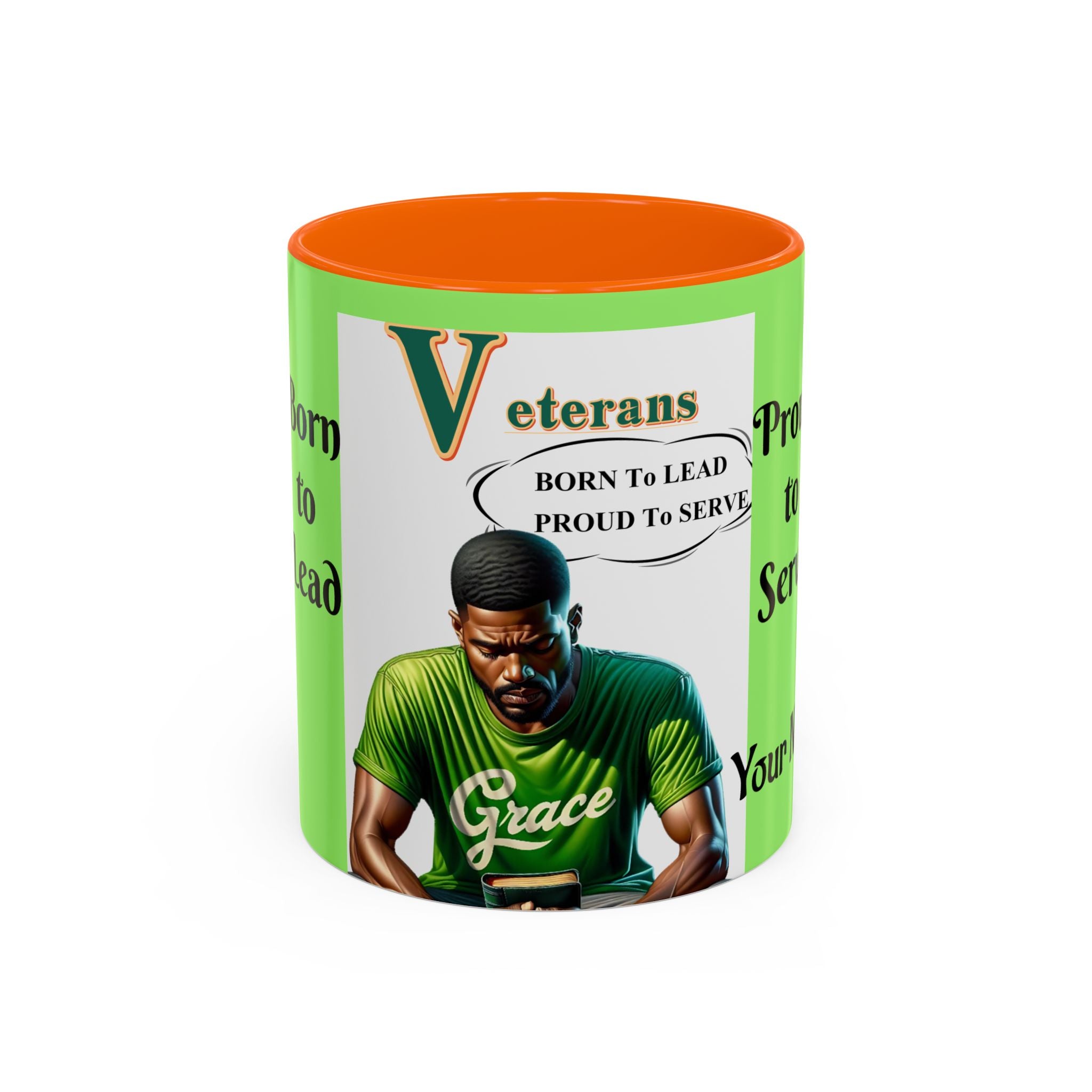 Veterans 'Born to Lead, Proud to Serve' Accent Coffee Mug