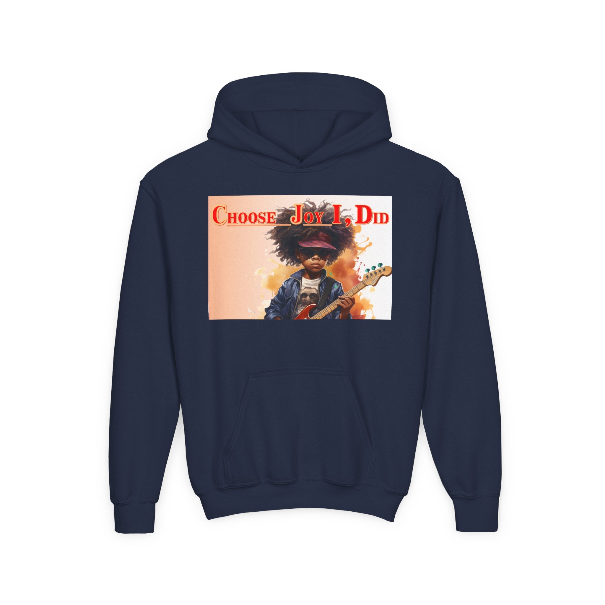 Youth Hoodie - "Choose Joy I Did" Guitar Kid Graphic