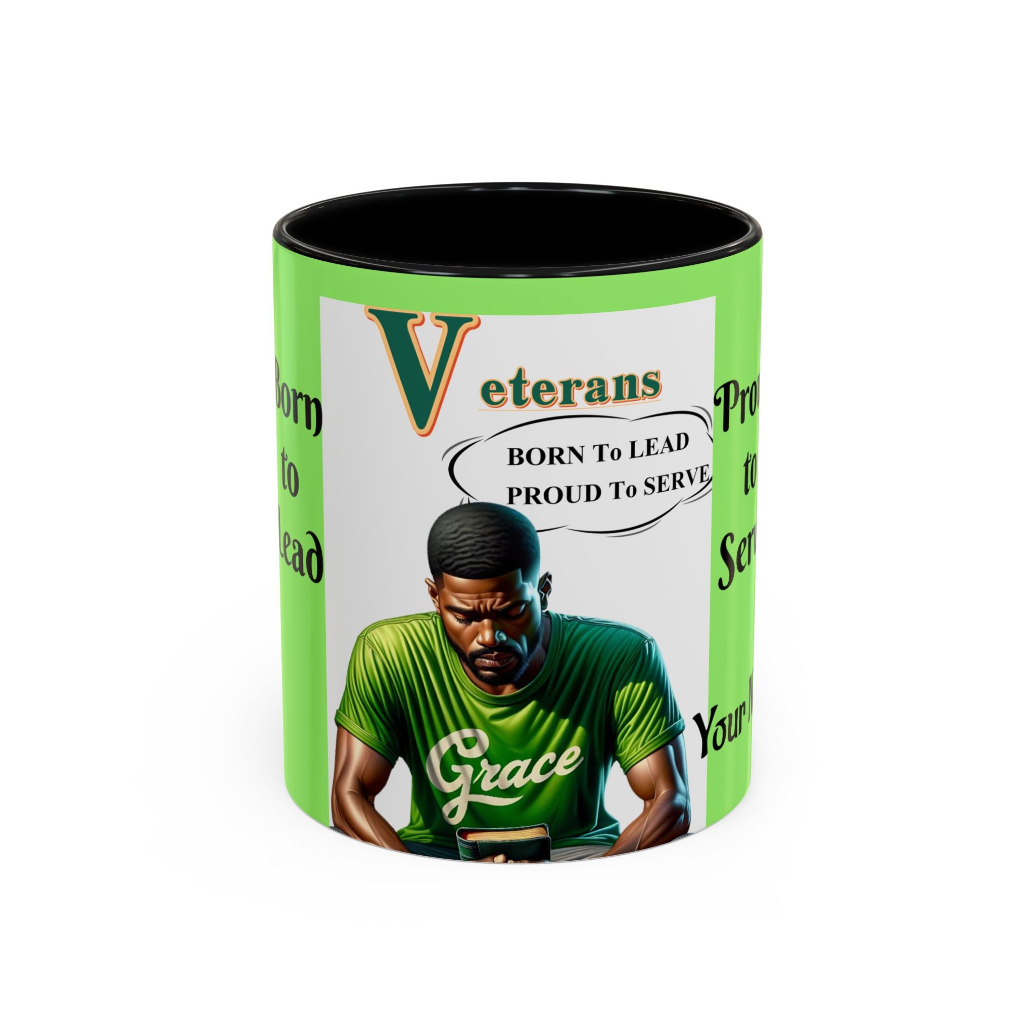 Veterans 'Born to Lead, Proud to Serve' Accent Coffee Mug