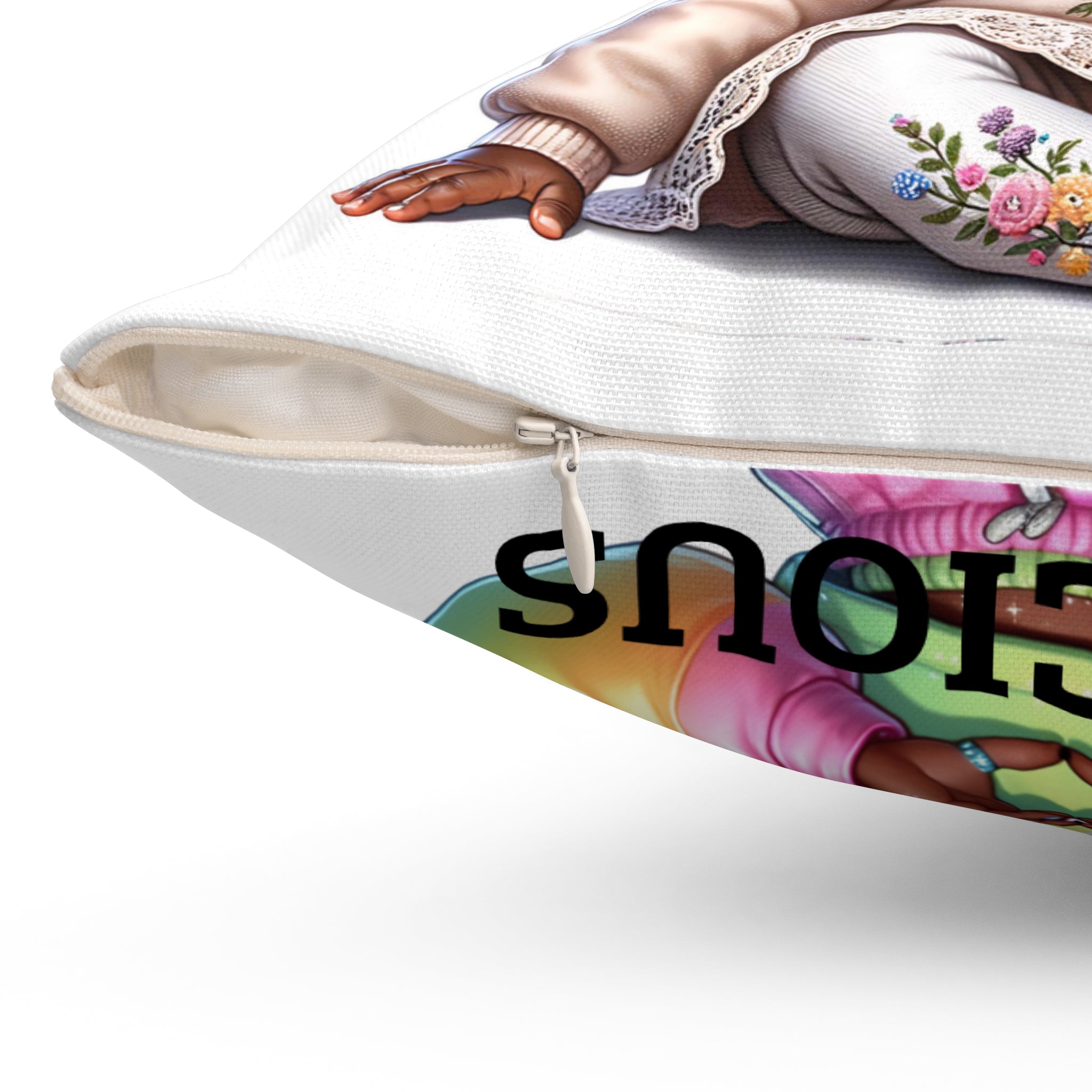 Cute Black Girl Decorative Pillow — “Queen Coming Through” & Psalm 139:14 Kids Accent Pillow