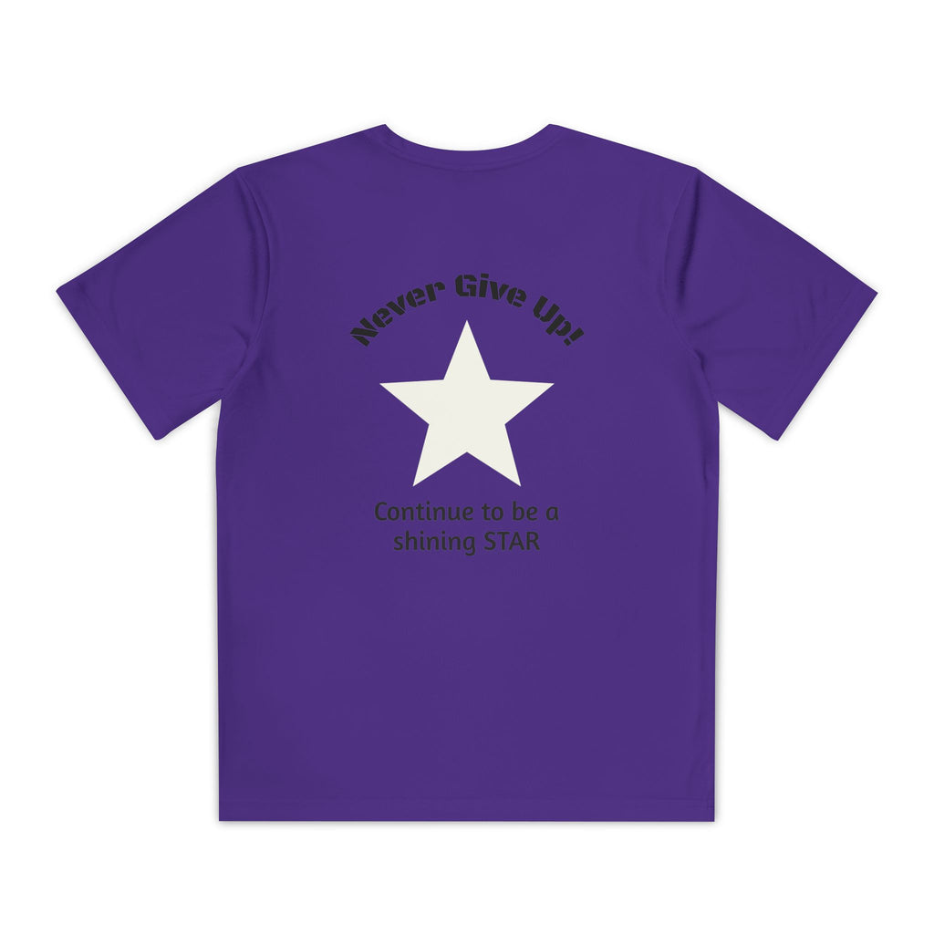 Youth Competitor Tee - 'Run Towards Your Goals' Inspirational Christian Kids Shirt (Proverbs 16:3, Never Give Up)