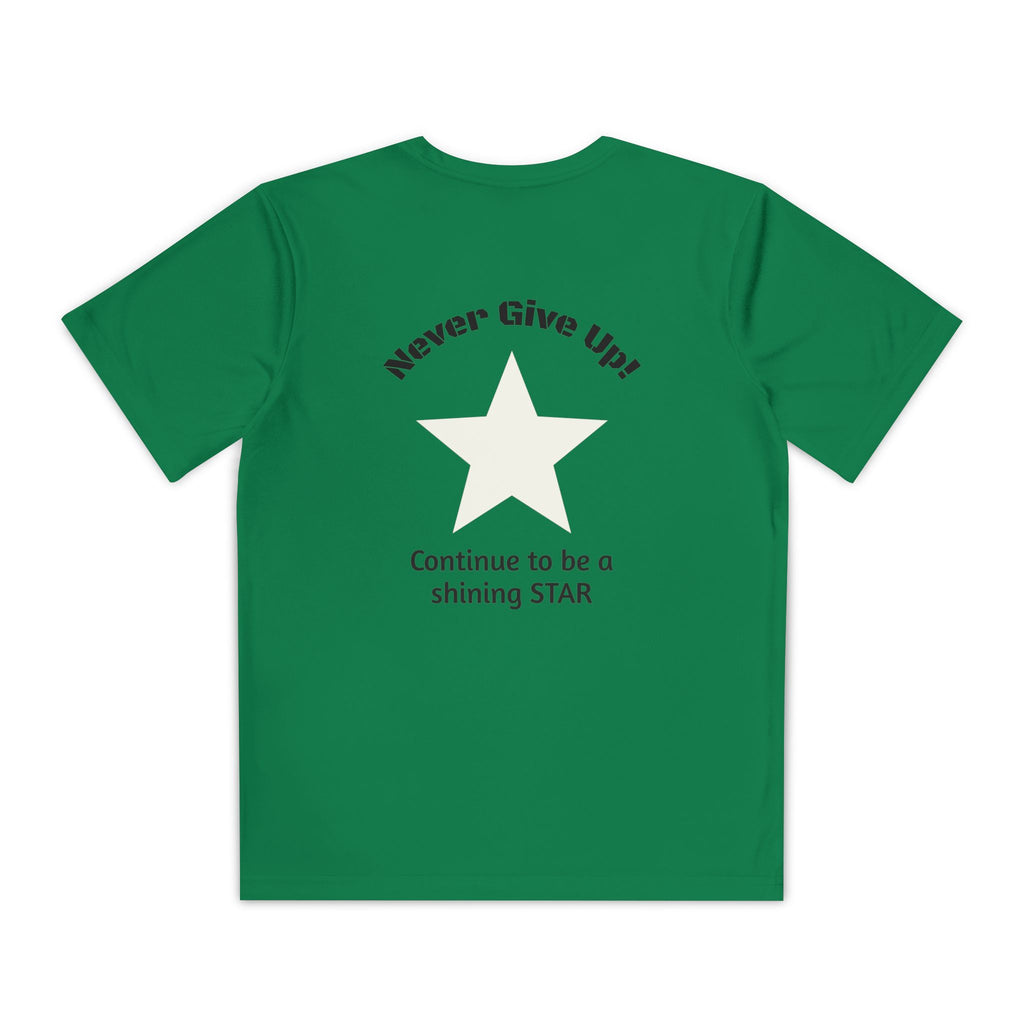 Youth Competitor Tee - 'Run Towards Your Goals' Inspirational Christian Kids Shirt (Proverbs 16:3, Never Give Up)