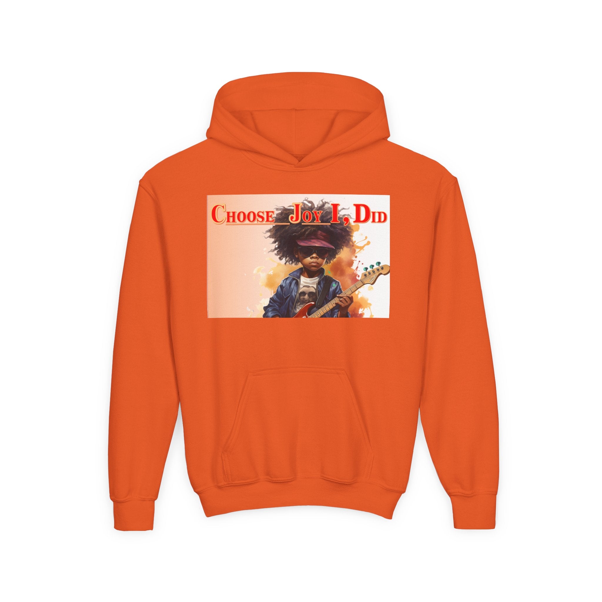 Youth Hoodie - "Choose Joy I Did" Guitar Kid Graphic