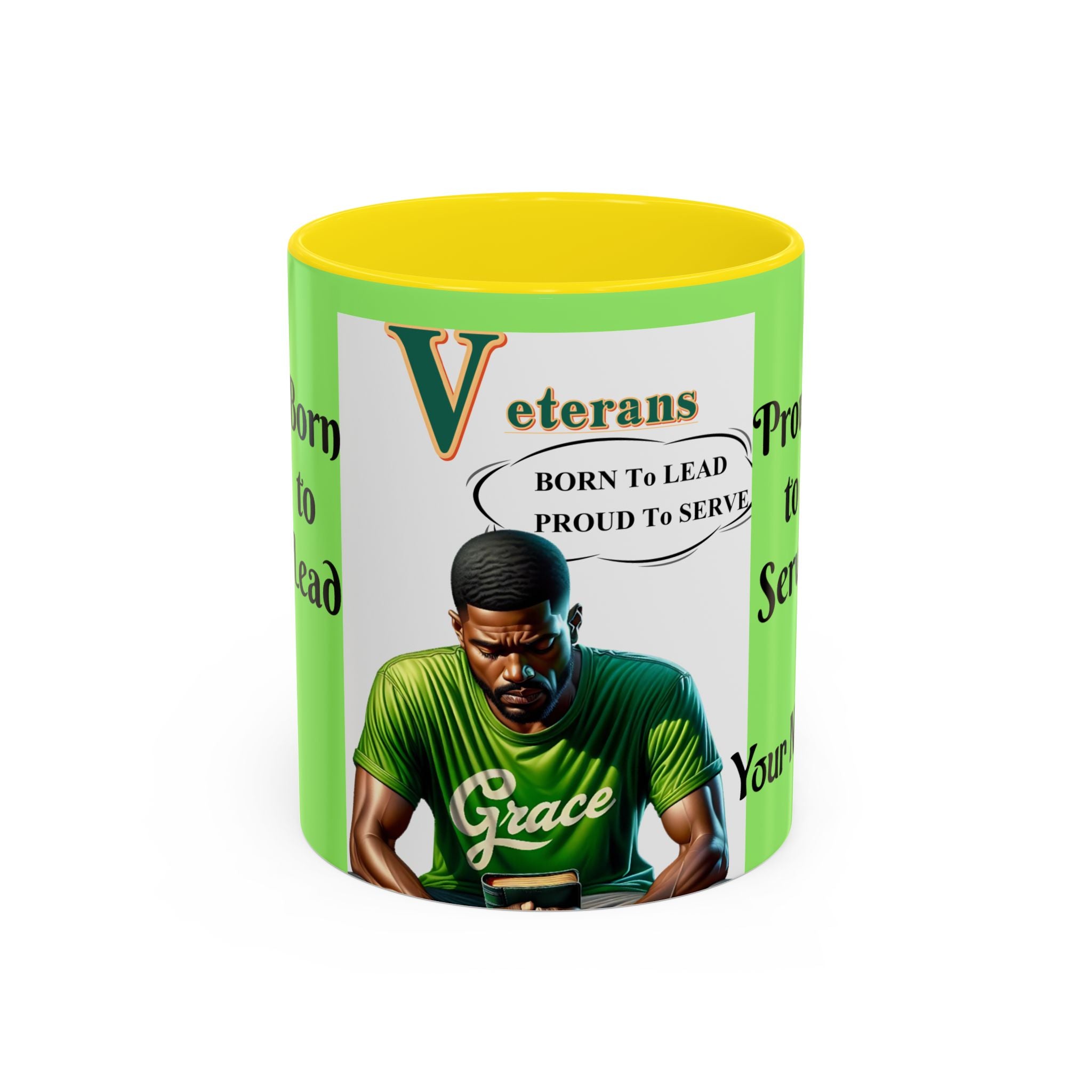 Veterans 'Born to Lead, Proud to Serve' Accent Coffee Mug