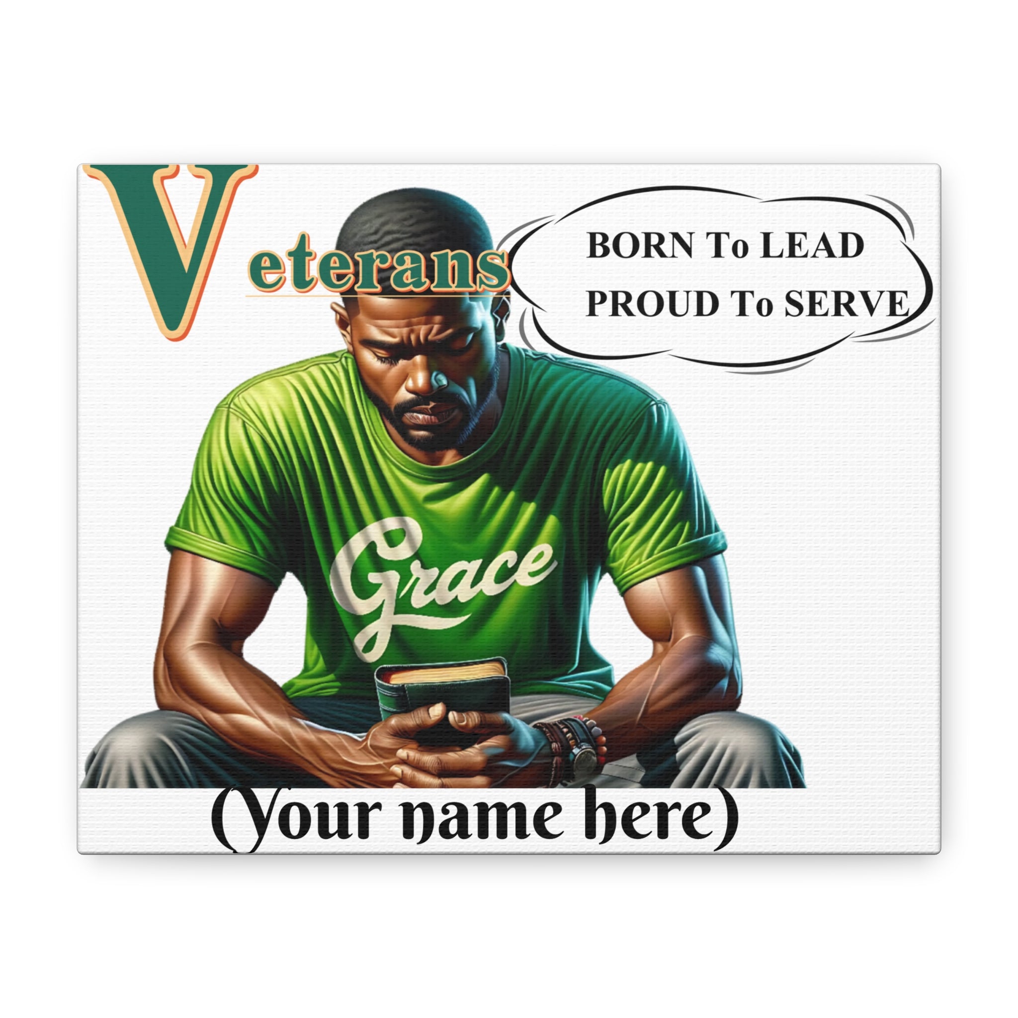 Veterans "Born to Lead, Proud to Serve" Matte Canvas Wall Art — Personalized Paulette B. Blige