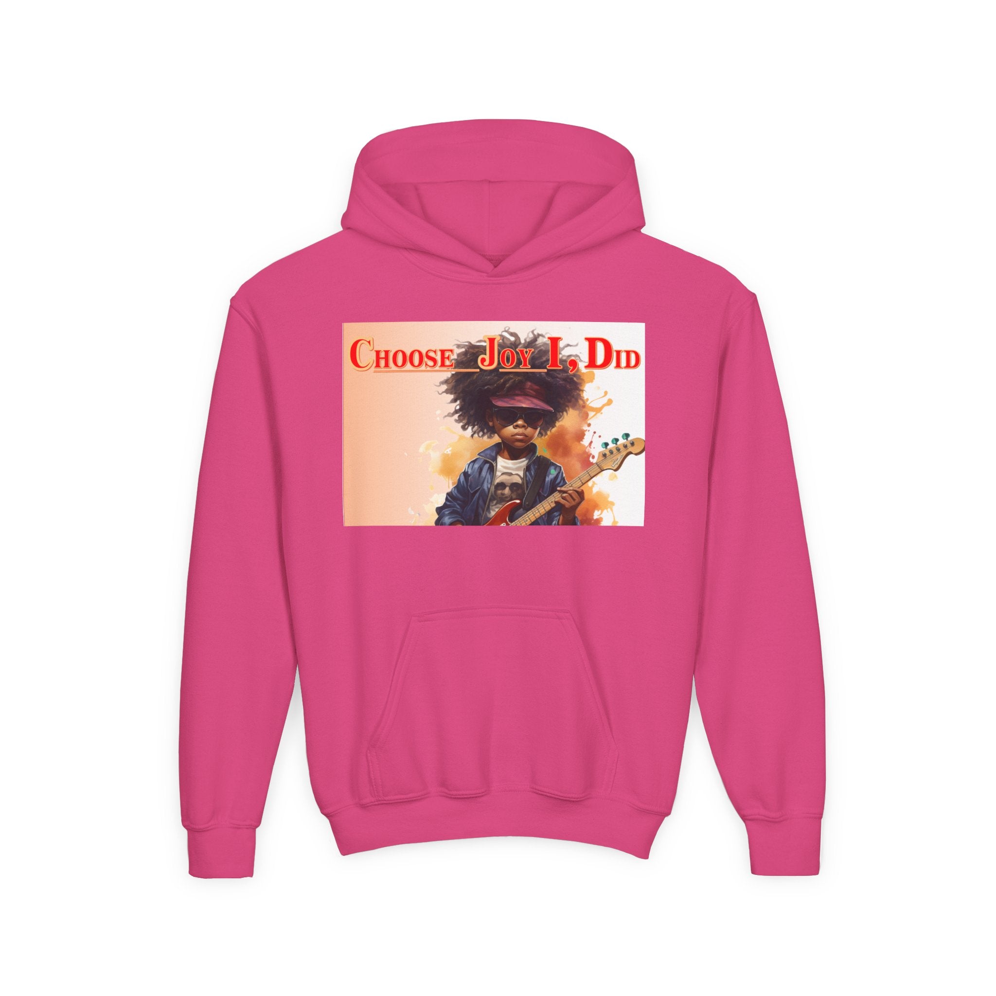 Youth Hoodie - "Choose Joy I Did" Guitar Kid Graphic