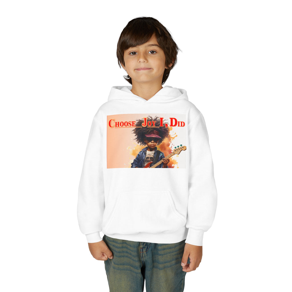 Youth Hoodie - "Choose Joy I Did" Guitar Kid Graphic