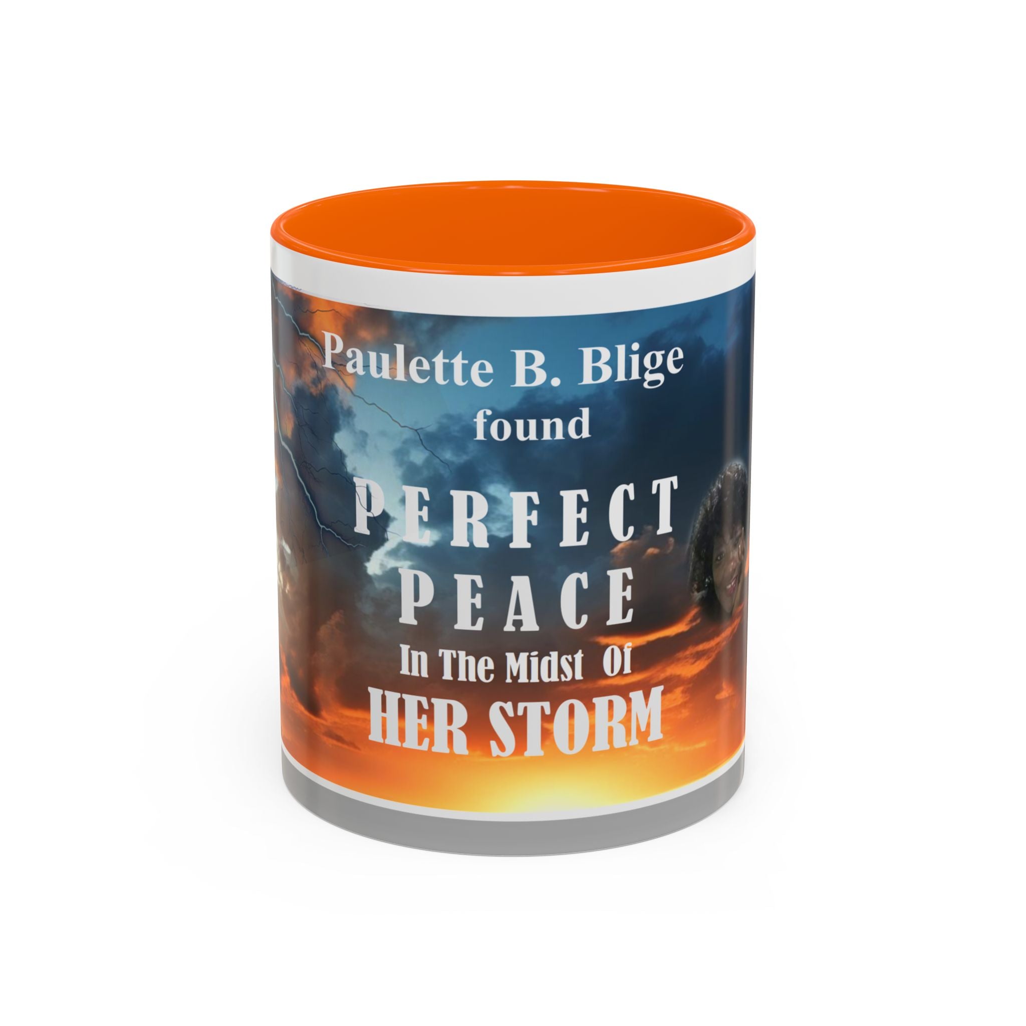 Inspirational Accent Coffee Mug - “Found Perfect Peace in the Midst of Her Storm”