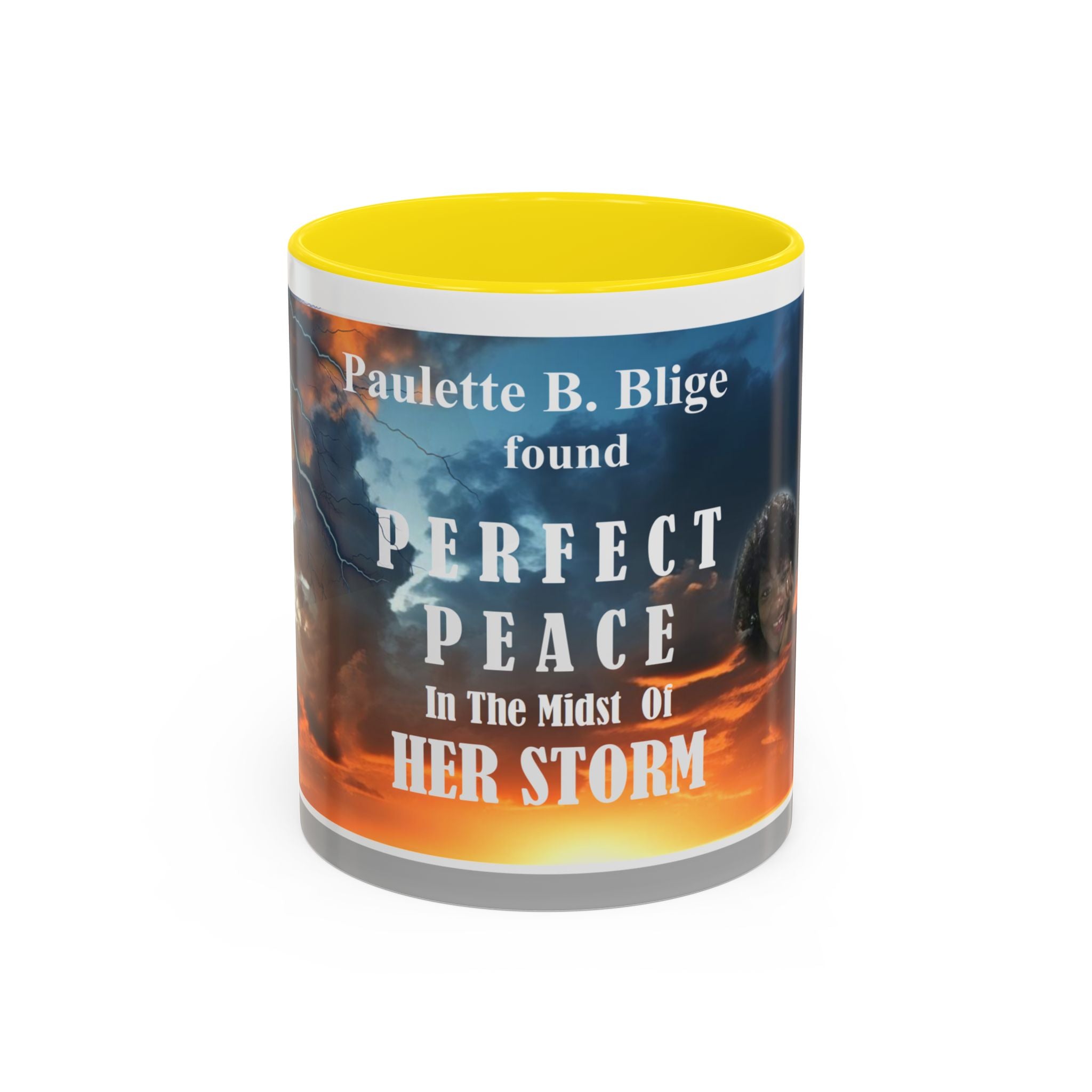 Inspirational Accent Coffee Mug - “Found Perfect Peace in the Midst of Her Storm”