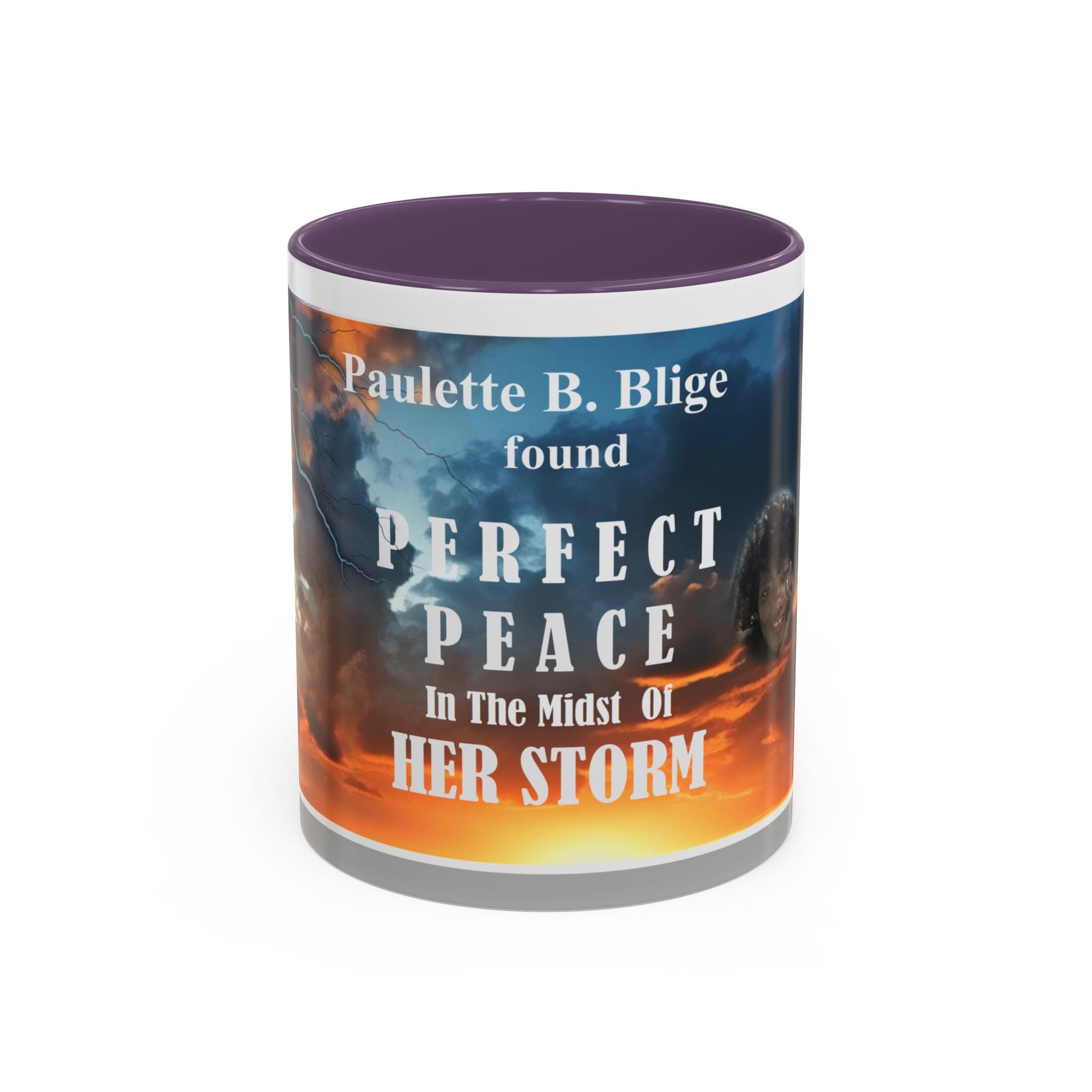Inspirational Accent Coffee Mug - “Found Perfect Peace in the Midst of Her Storm”