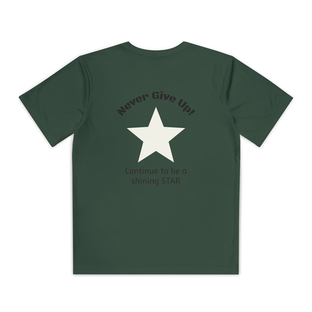Youth Competitor Tee - 'Run Towards Your Goals' Inspirational Christian Kids Shirt (Proverbs 16:3, Never Give Up)