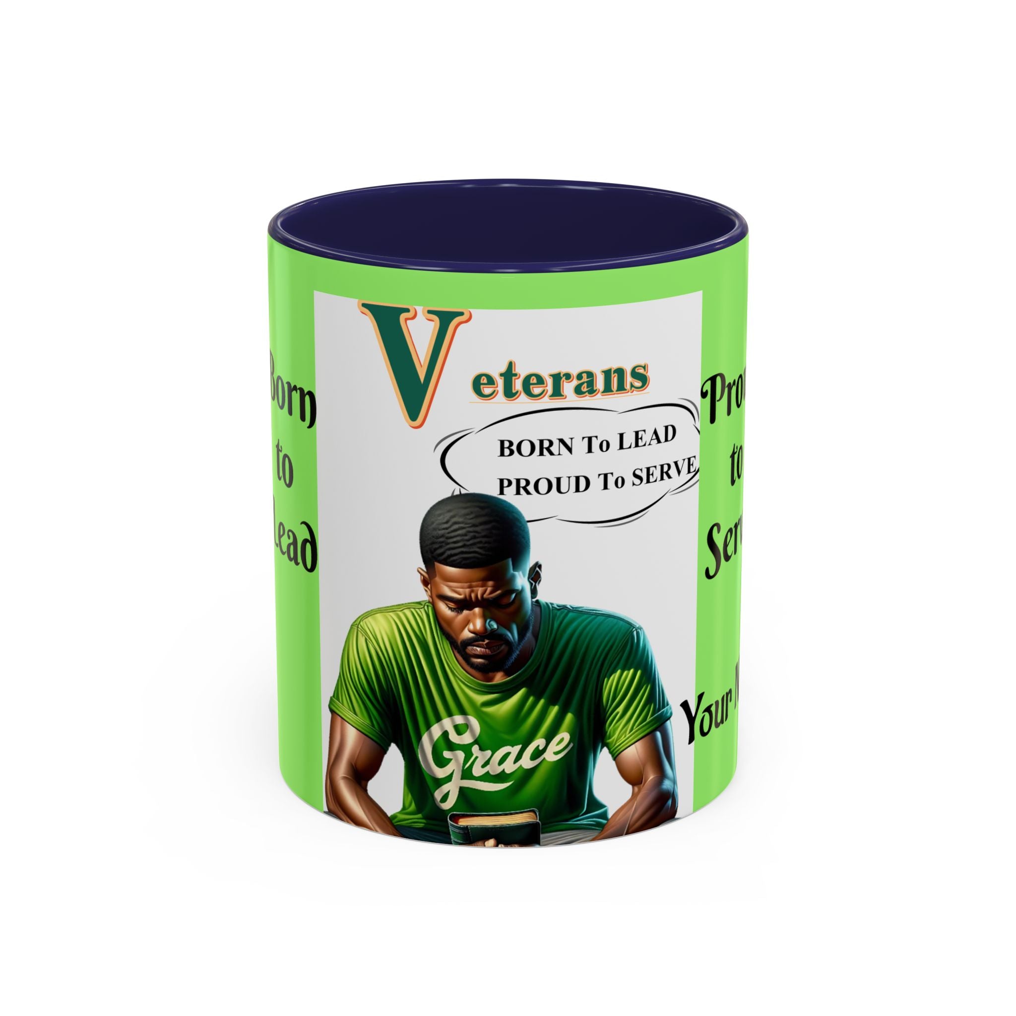 Veterans 'Born to Lead, Proud to Serve' Accent Coffee Mug