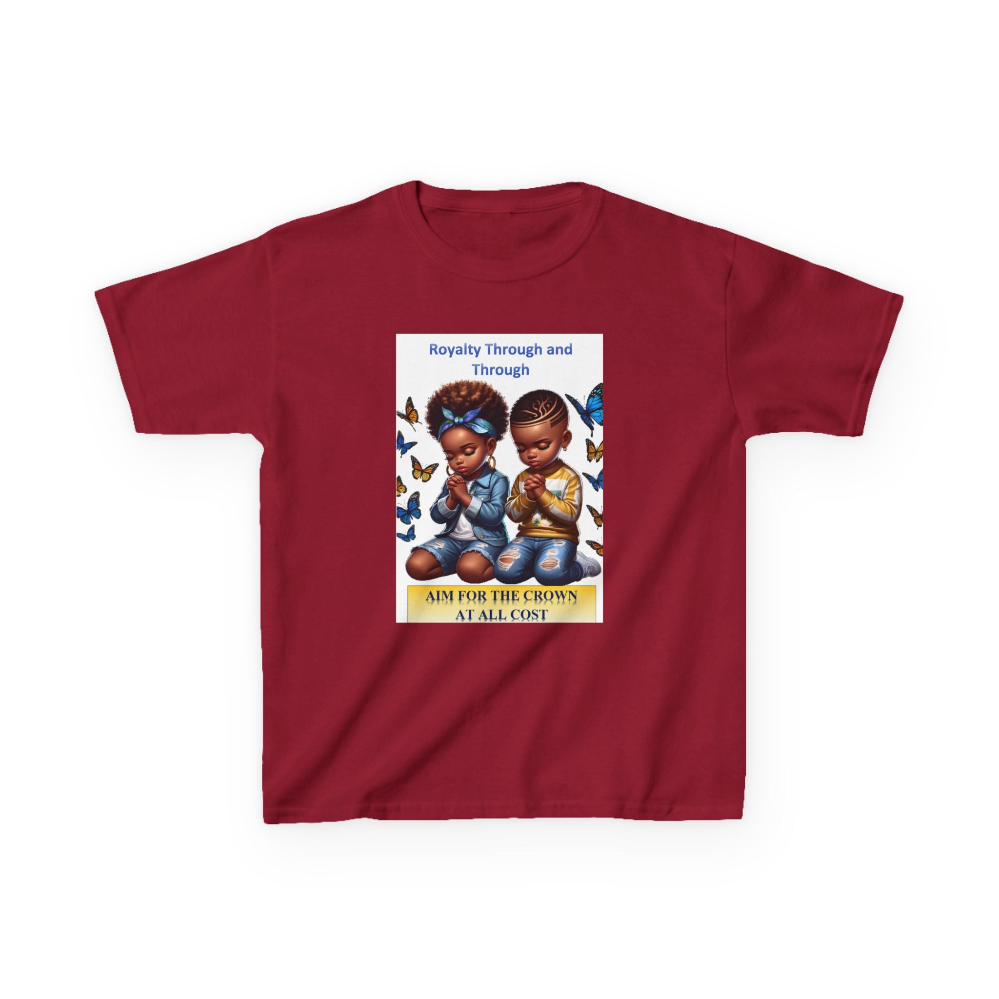 Kids T-Shirt — 'Royalty Through and Through' Inspirational Design (Never Give Up)