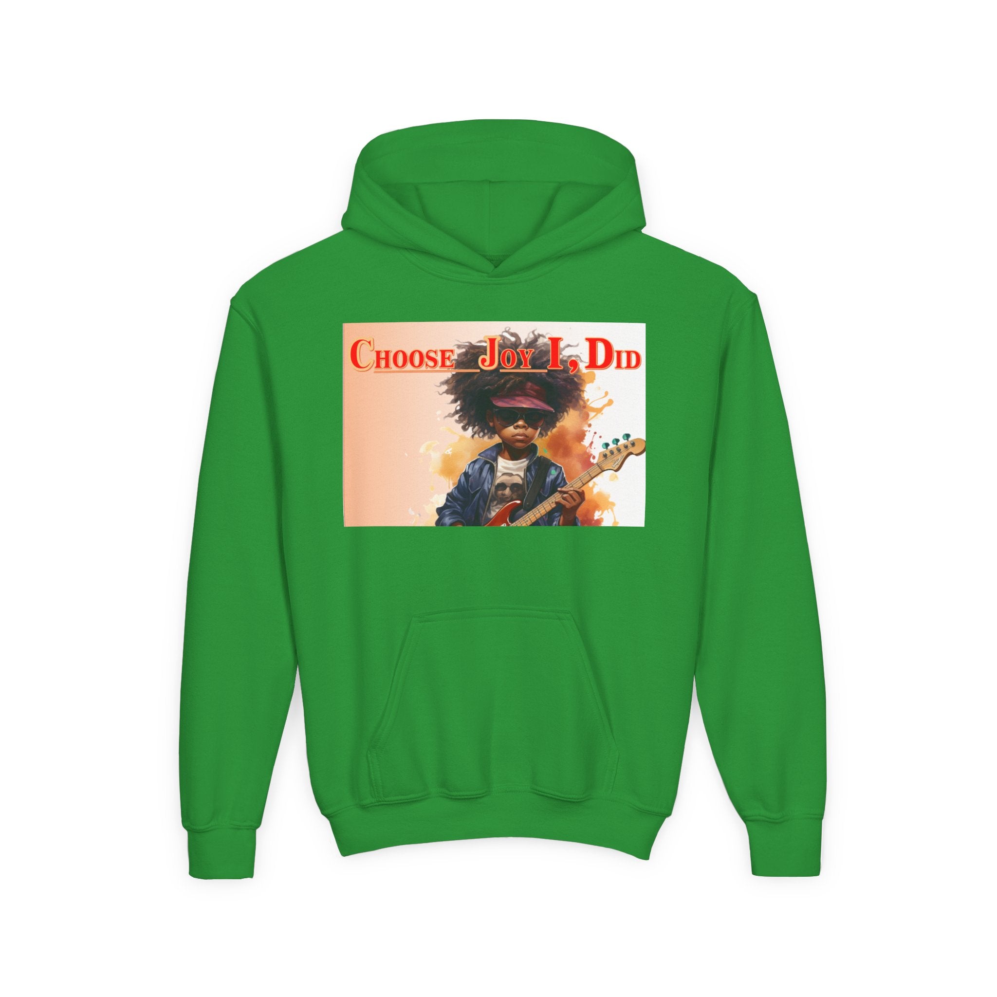 Youth Hoodie - "Choose Joy I Did" Guitar Kid Graphic