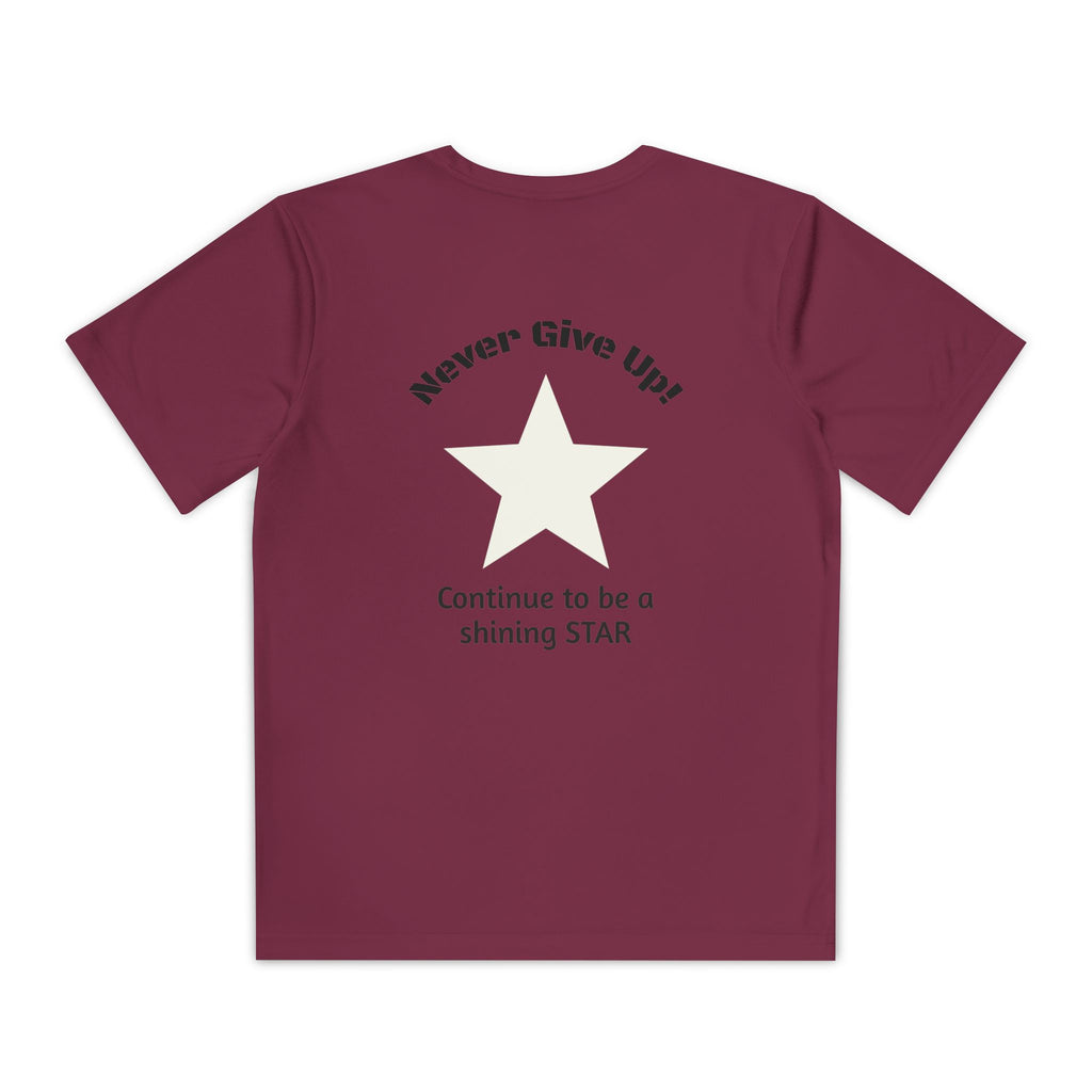 Youth Competitor Tee - 'Run Towards Your Goals' Inspirational Christian Kids Shirt (Proverbs 16:3, Never Give Up)