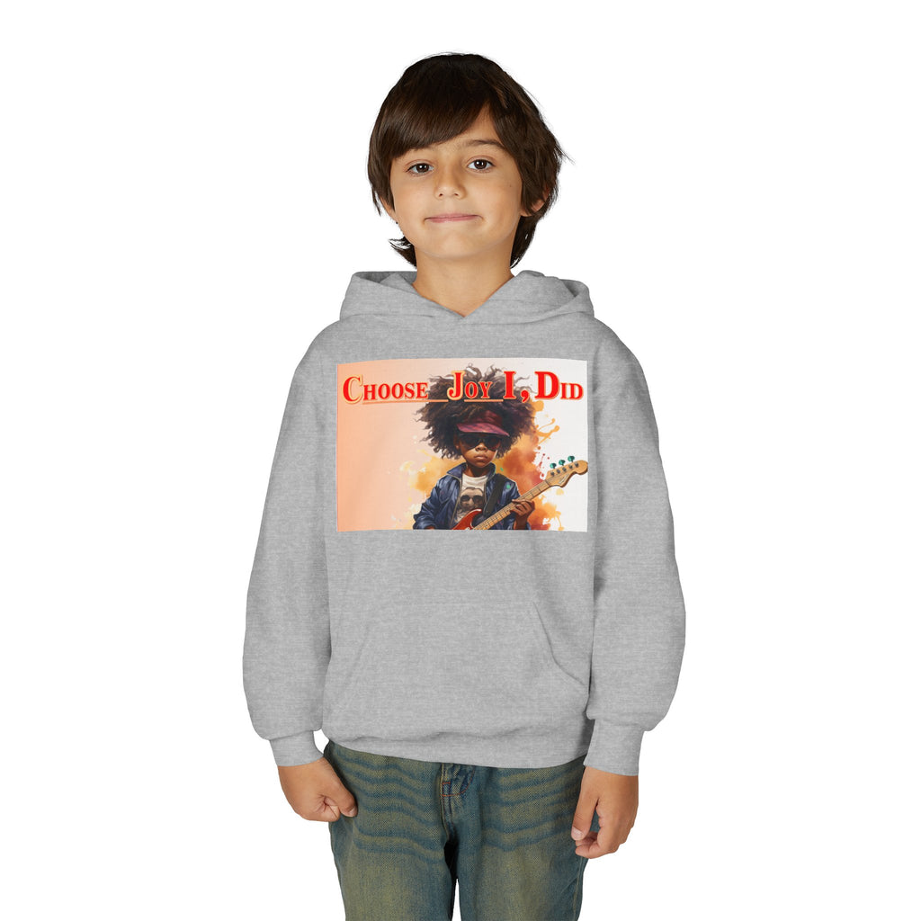 Youth Hoodie - "Choose Joy I Did" Guitar Kid Graphic