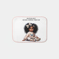 CUSTOM MADE ''BY YOU', Sherpa Blanket — "Watch Out! Queen Coming Though" Cute Black Baby Girl Illustration Cozy Throw
