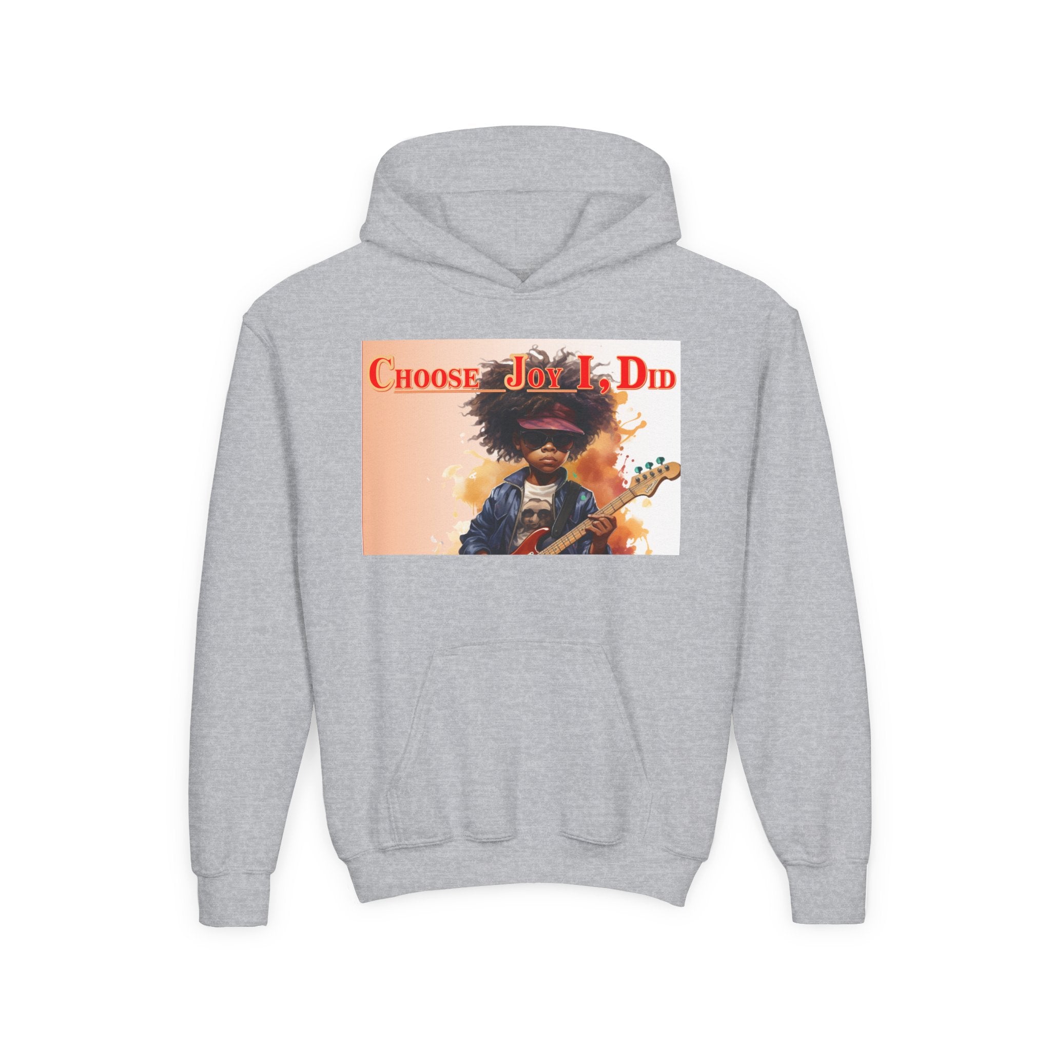 Youth Hoodie - "Choose Joy I Did" Guitar Kid Graphic