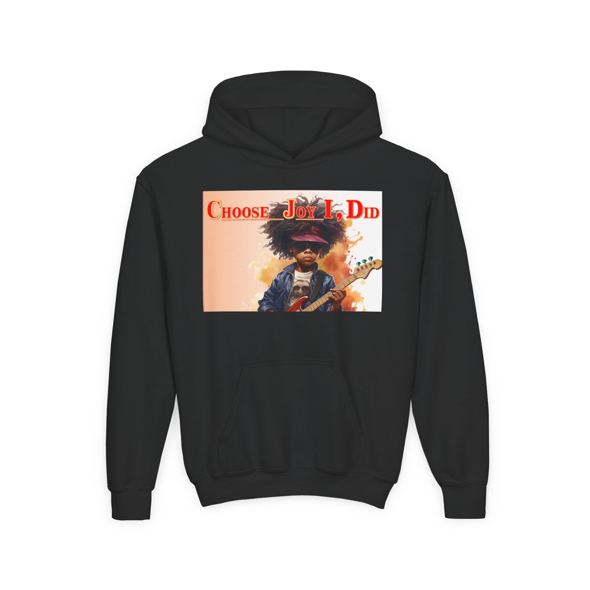 Youth Hoodie - "Choose Joy I Did" Guitar Kid Graphic