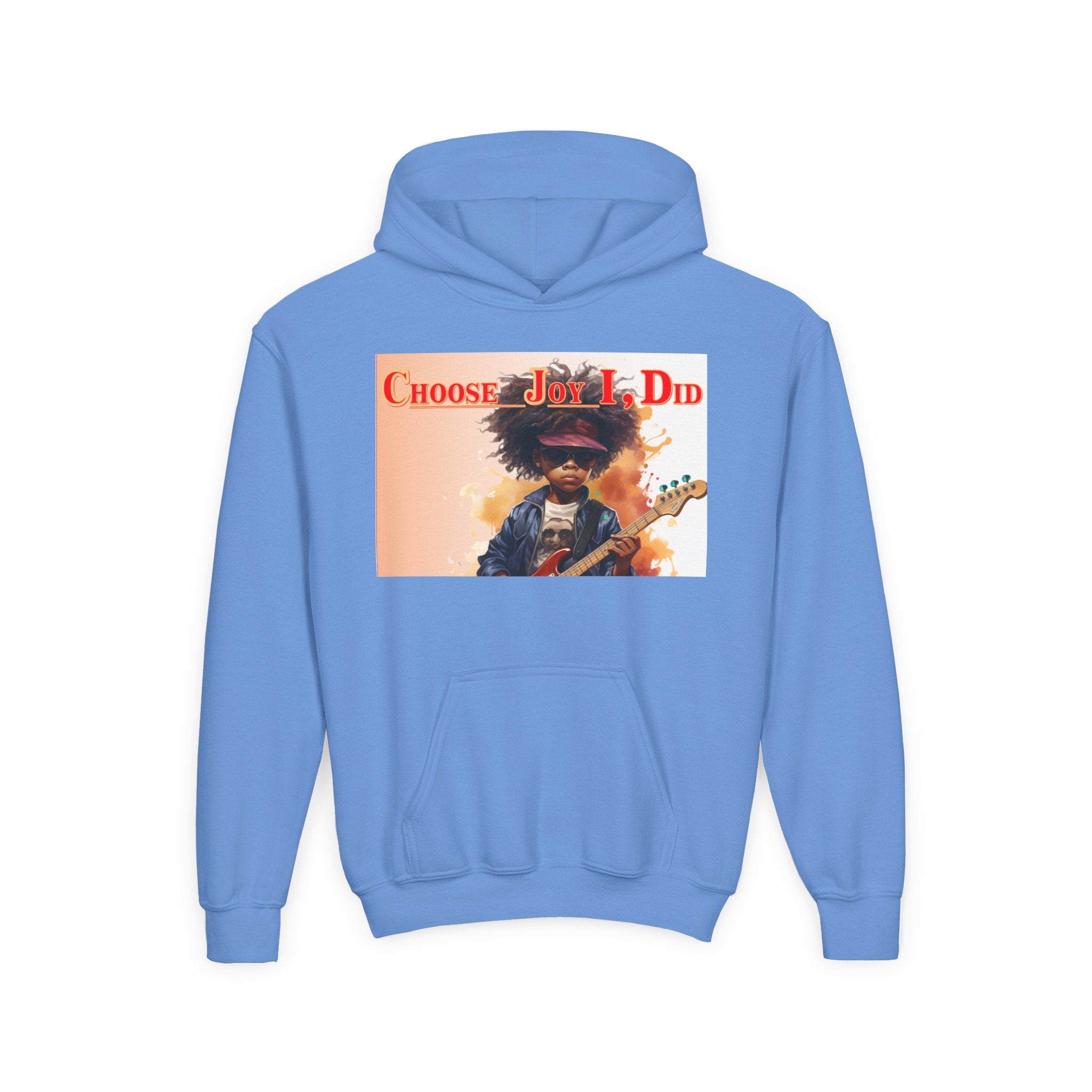 Youth Hoodie - "Choose Joy I Did" Guitar Kid Graphic