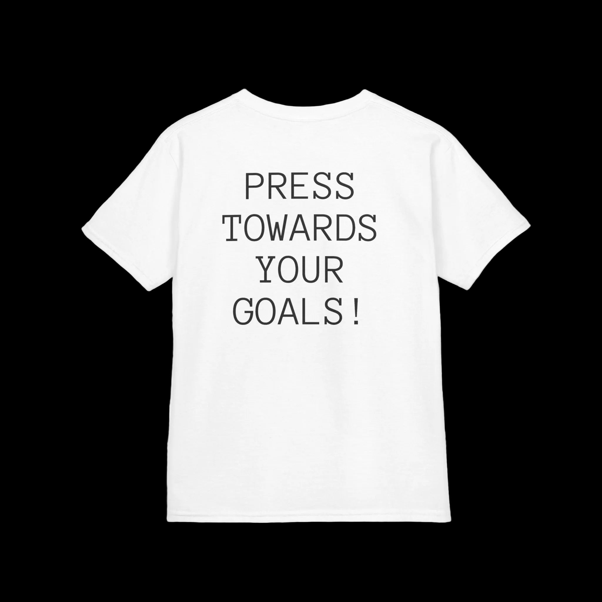 Kids Motivational Tee — “Press Towards Your Goals” Running Design