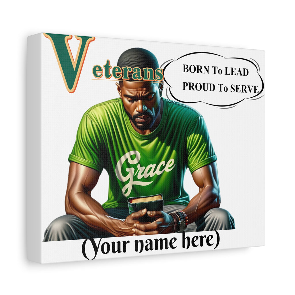 Veterans "Born to Lead, Proud to Serve" Matte Canvas Wall Art — Personalized Paulette B. Blige