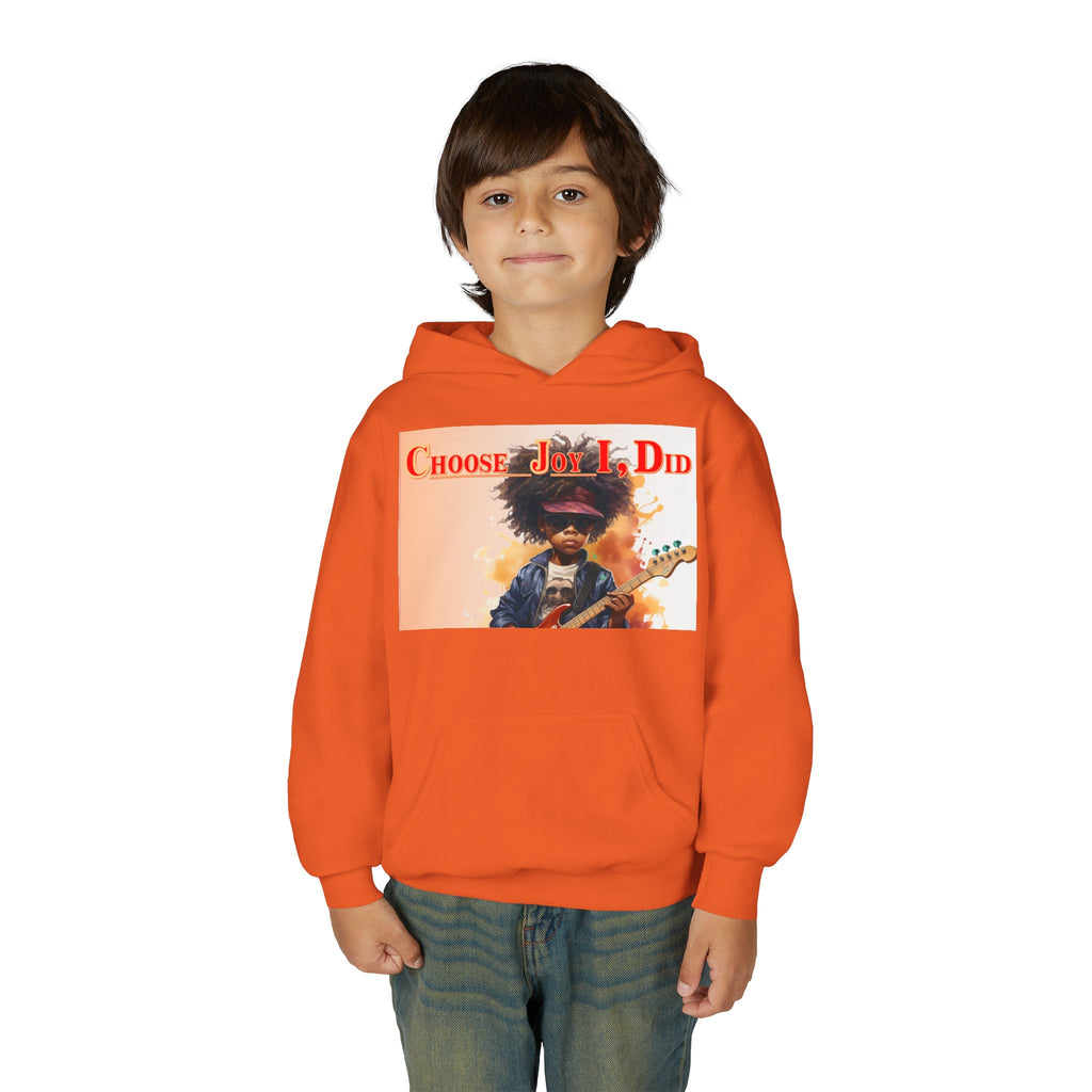 Youth Hoodie - "Choose Joy I Did" Guitar Kid Graphic