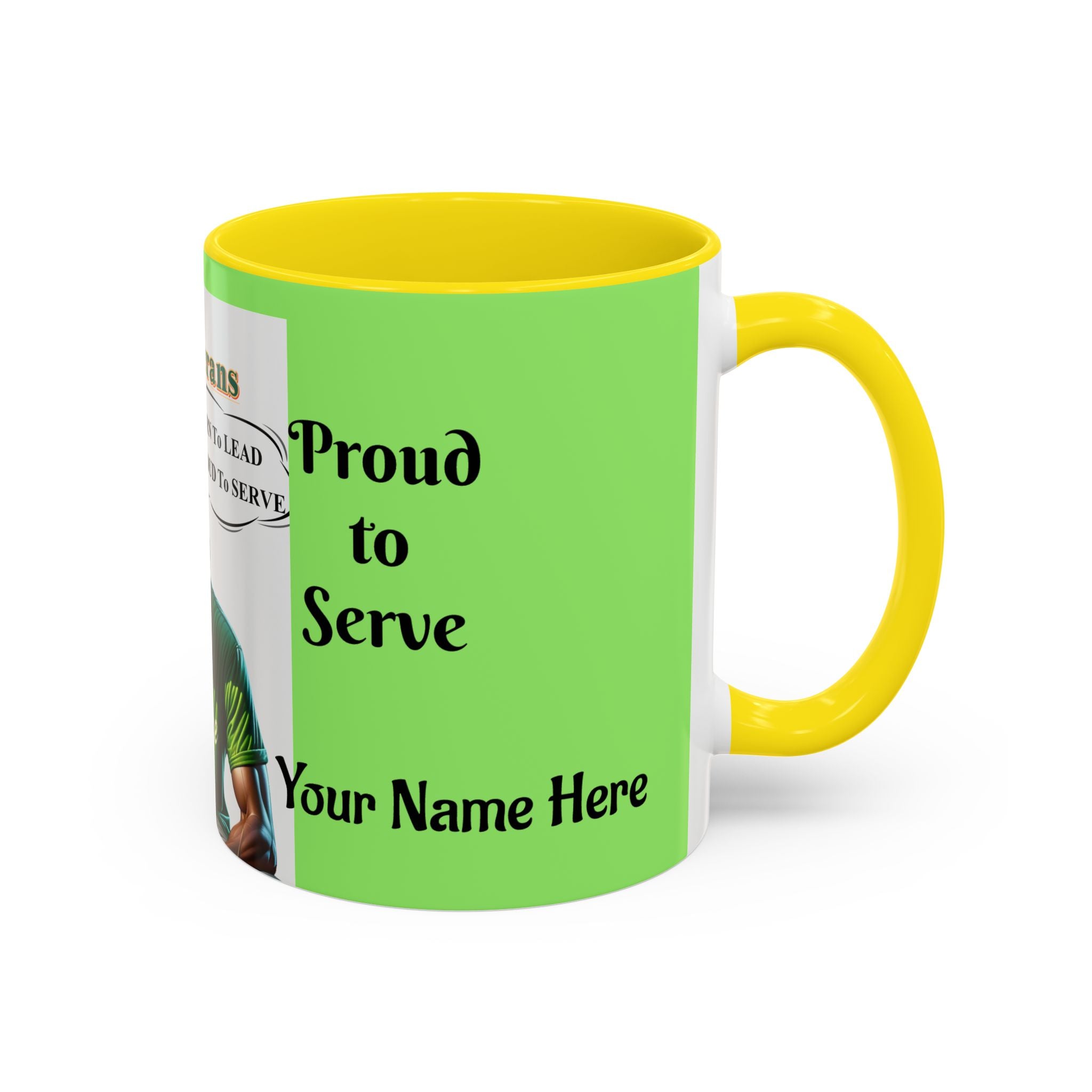Veterans 'Born to Lead, Proud to Serve' Accent Coffee Mug