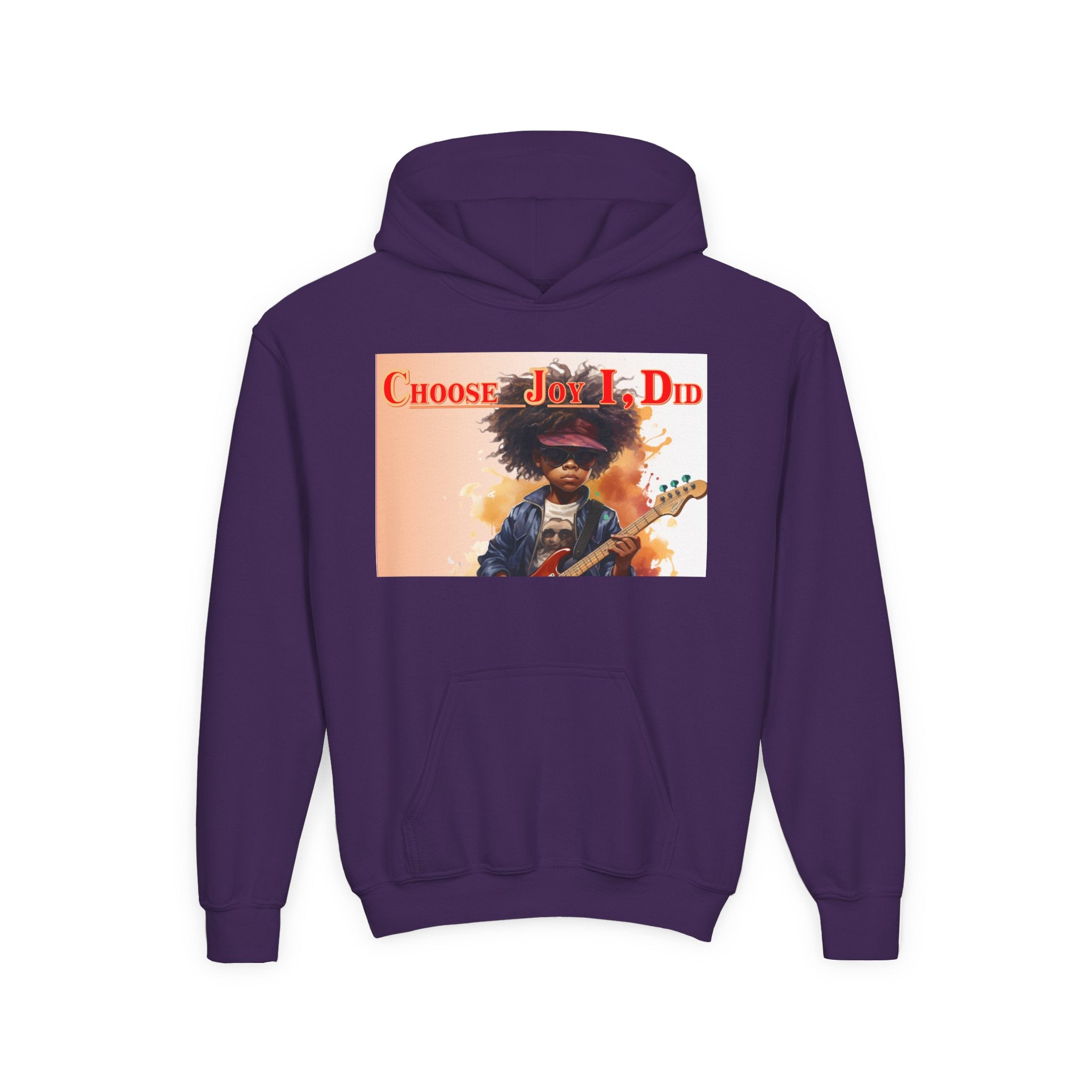 Youth Hoodie - "Choose Joy I Did" Guitar Kid Graphic