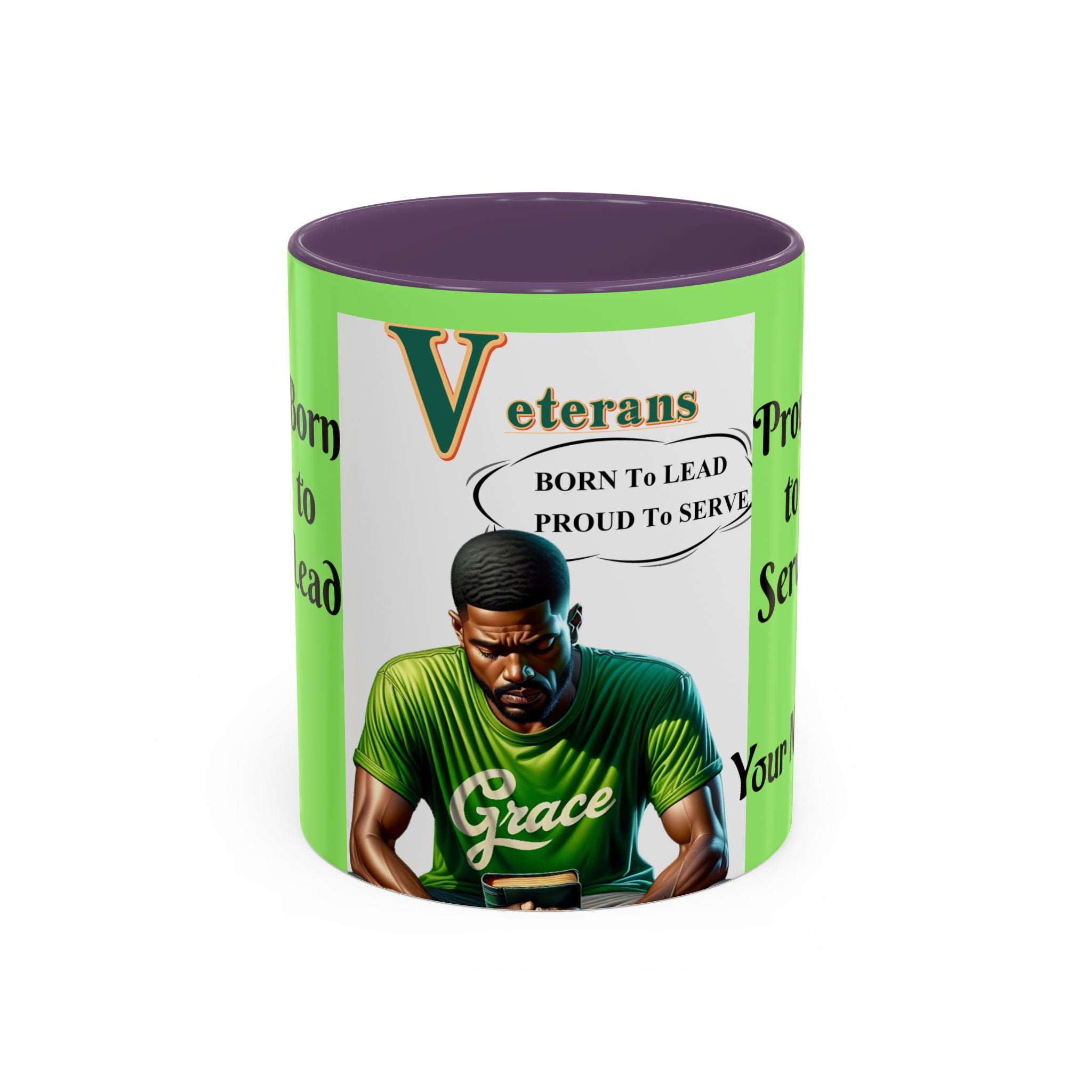 Veterans 'Born to Lead, Proud to Serve' Accent Coffee Mug
