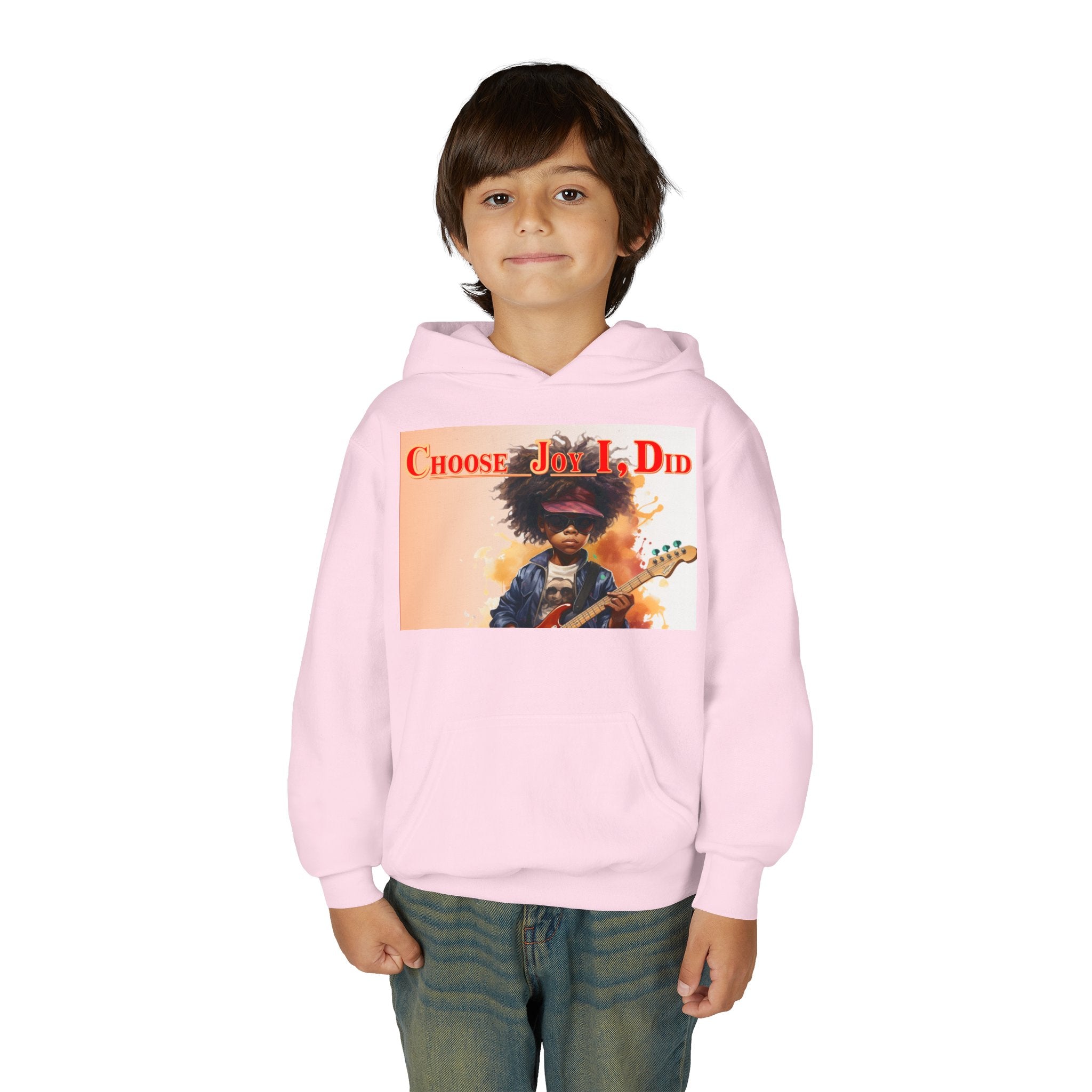 Youth Hoodie - "Choose Joy I Did" Guitar Kid Graphic