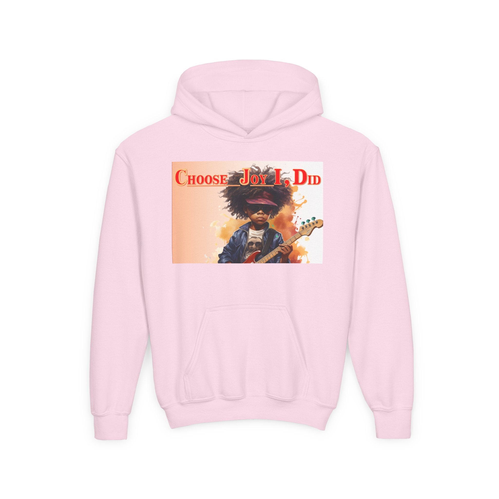 Youth Hoodie - "Choose Joy I Did" Guitar Kid Graphic