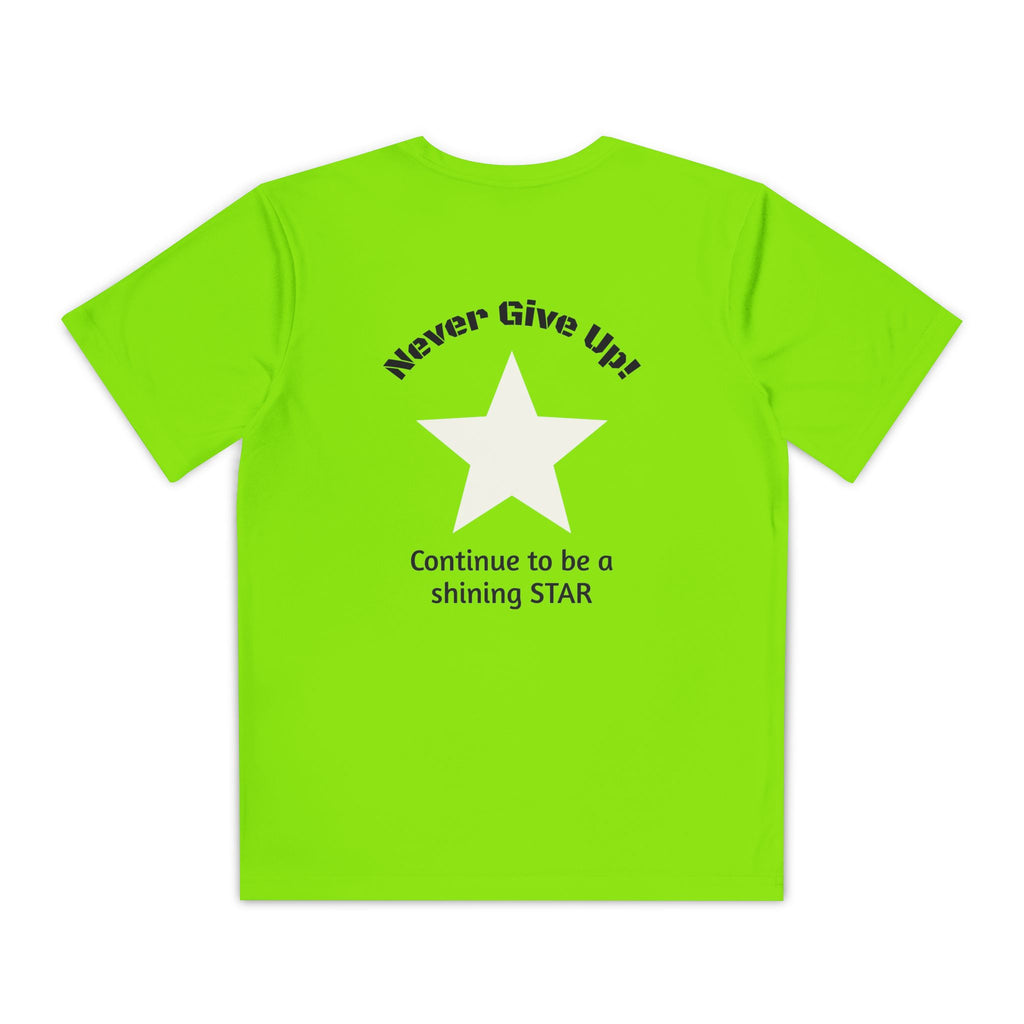 Youth Competitor Tee - 'Run Towards Your Goals' Inspirational Christian Kids Shirt (Proverbs 16:3, Never Give Up)