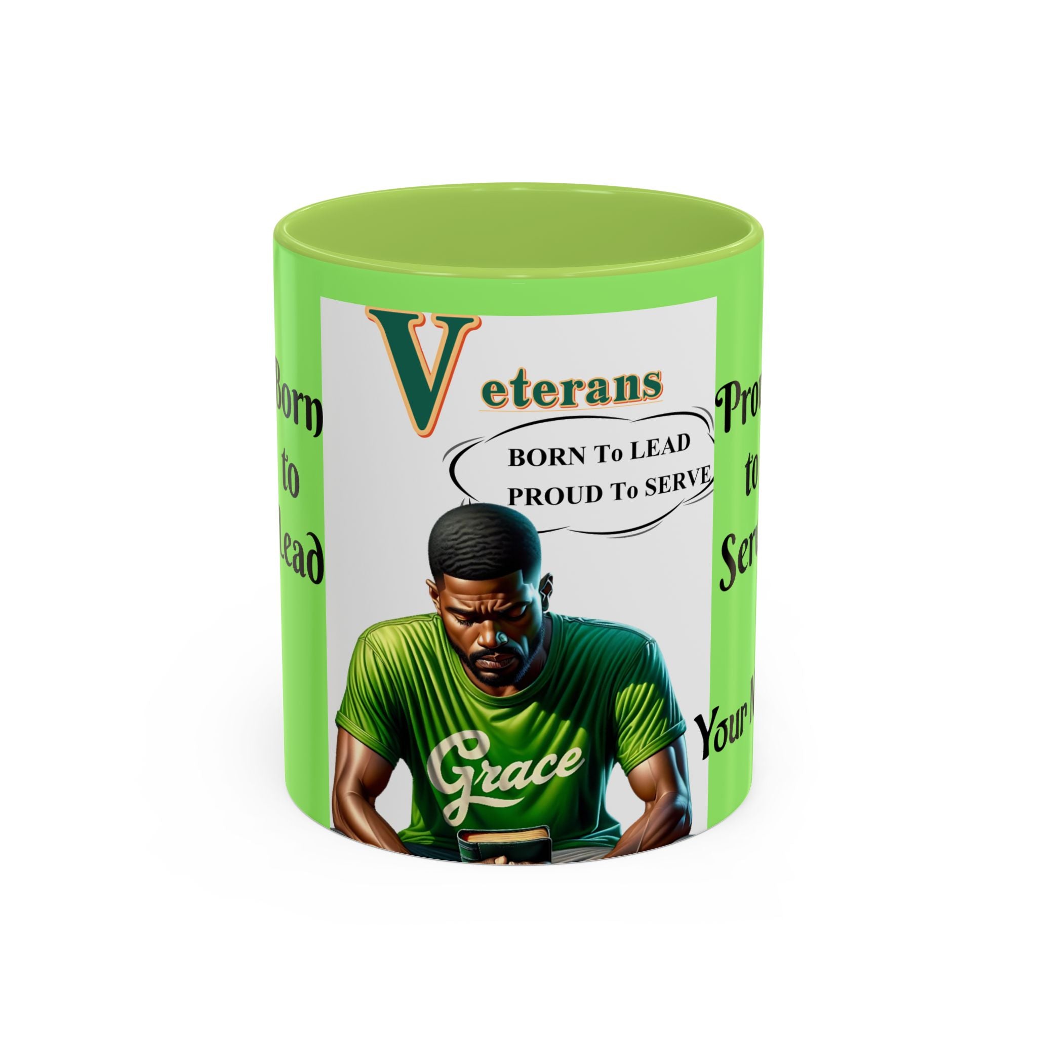 Veterans 'Born to Lead, Proud to Serve' Accent Coffee Mug