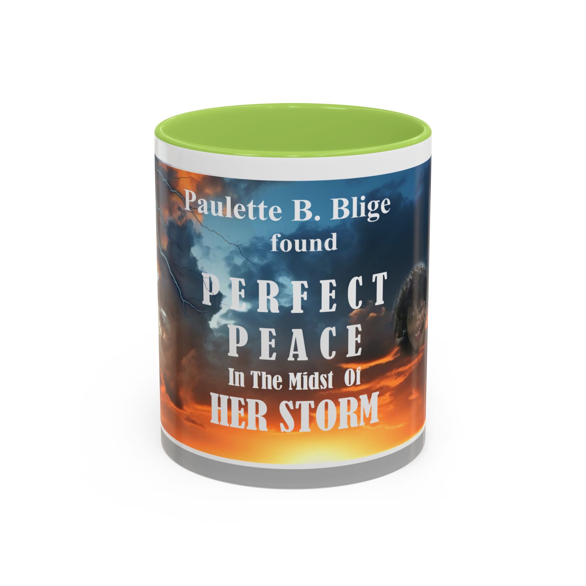 Inspirational Accent Coffee Mug - “Found Perfect Peace in the Midst of Her Storm”