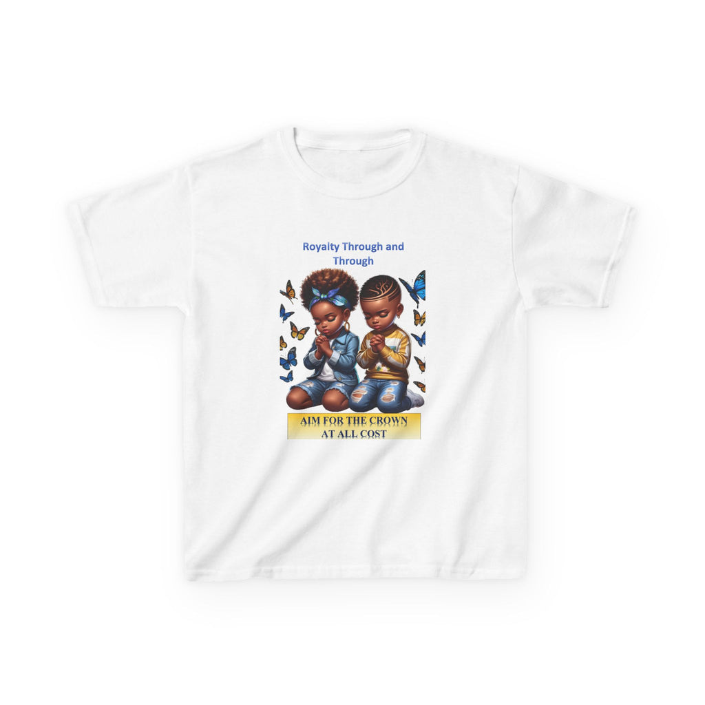 Kids T-Shirt — 'Royalty Through and Through' Inspirational Design (Never Give Up)