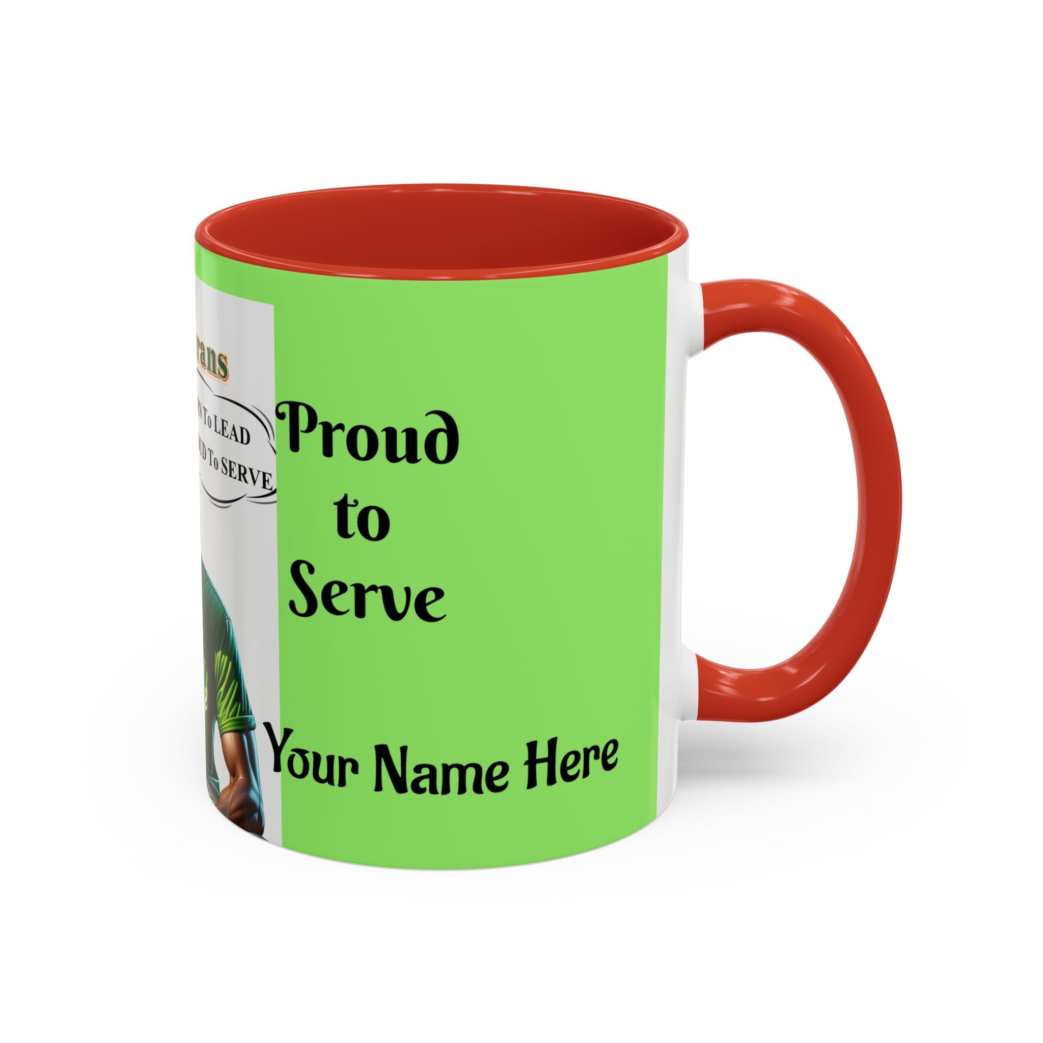 Veterans 'Born to Lead, Proud to Serve' Accent Coffee Mug