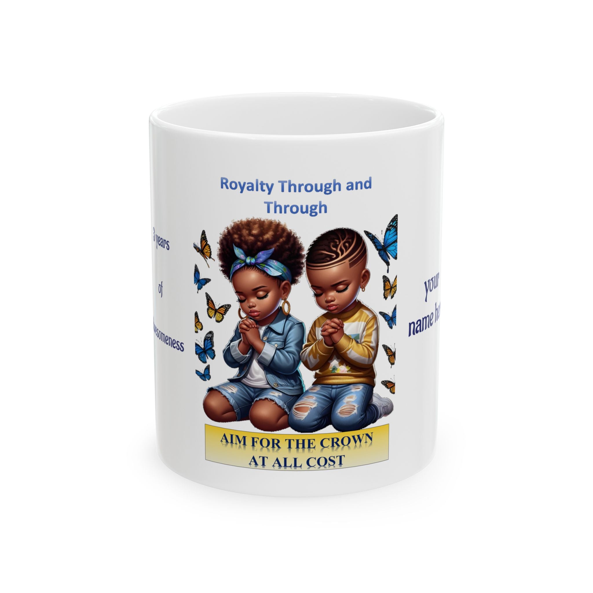 Ceramic Mug — "Aim for the Crown" Inspirational Kids Prayer Design
