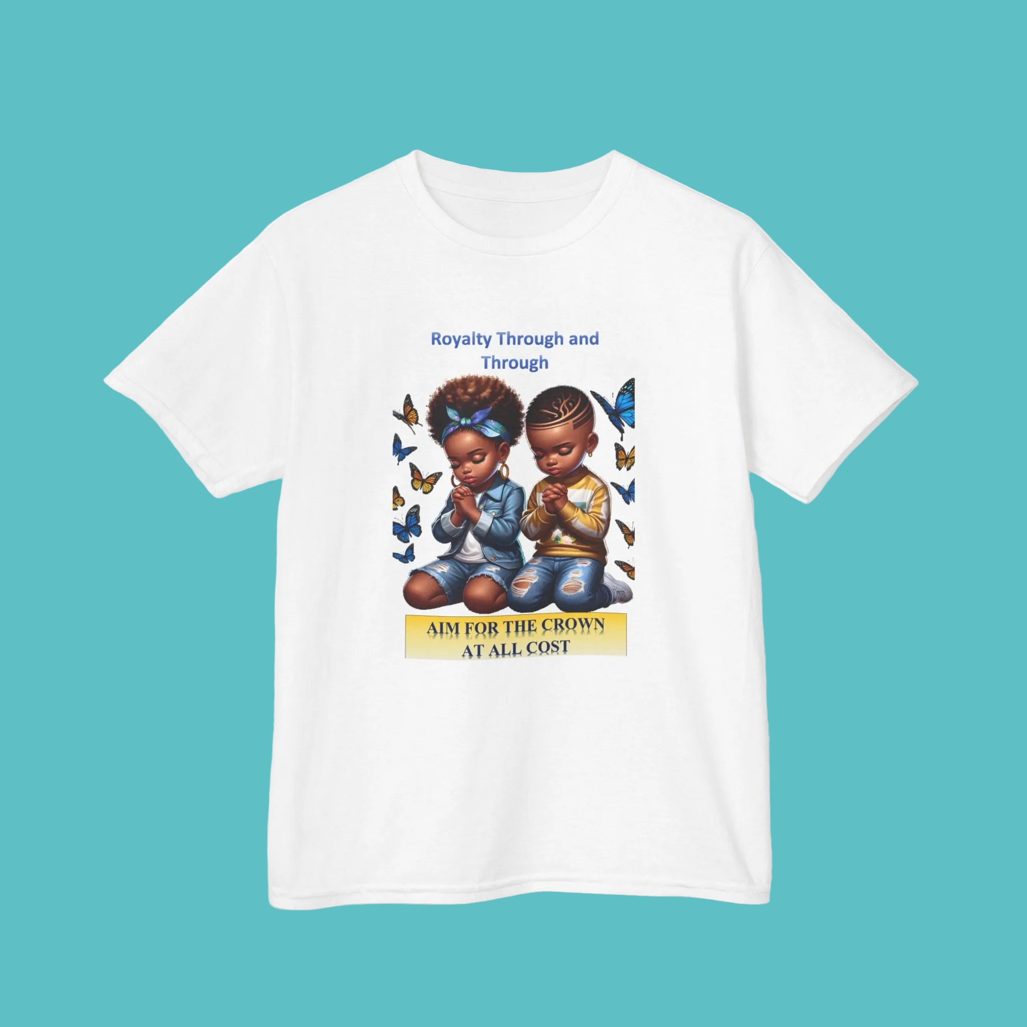 Kids T-Shirt — 'Royalty Through and Through' Inspirational Design (Never Give Up)